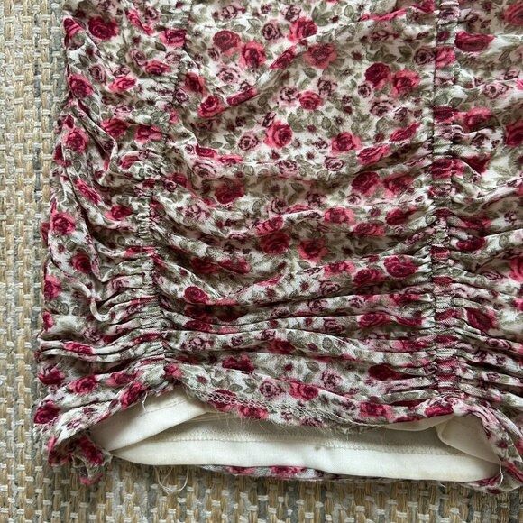 Urban Outfitters Urban Outfitters Ruched Floral Mesh Slip Dress Pink Mini Bod Size XS / US 0-2 / IT 36-38 - 12 Thumbnail