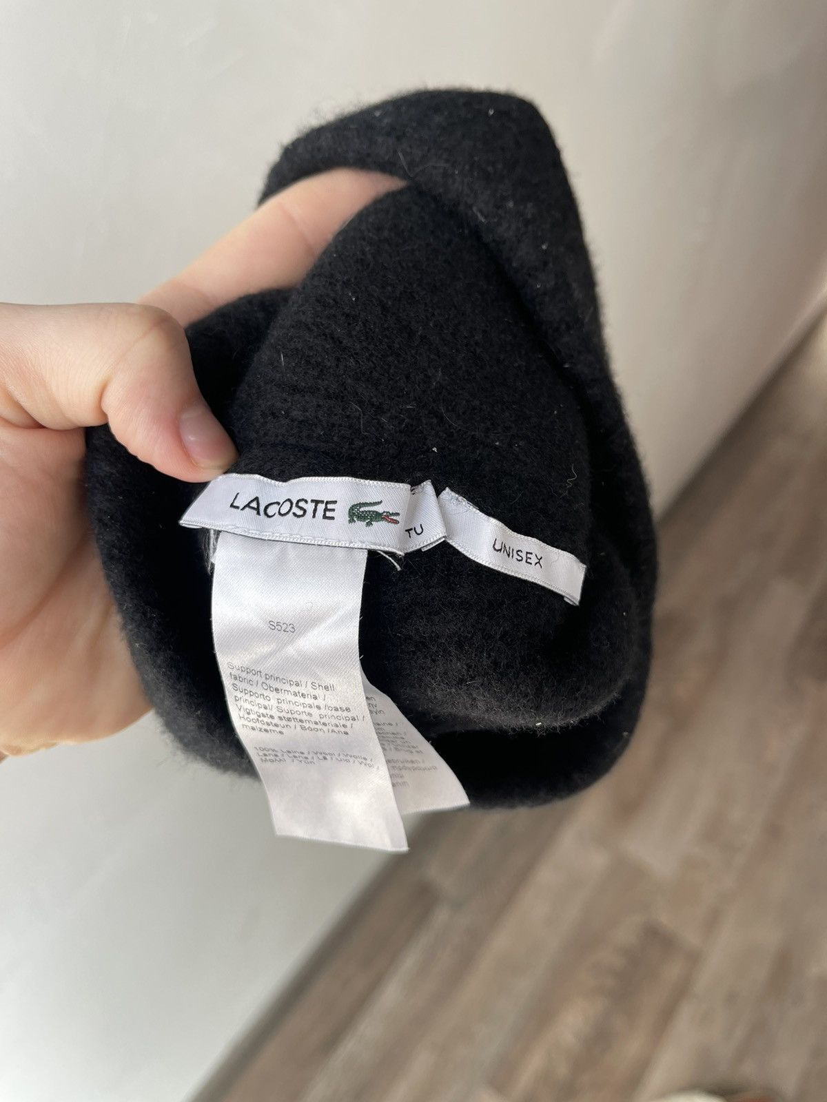 Lacoste × Vintage Rare🔥 Lacoste black wool hat beanie cap Size ONE SIZE - 3 Thumbnail