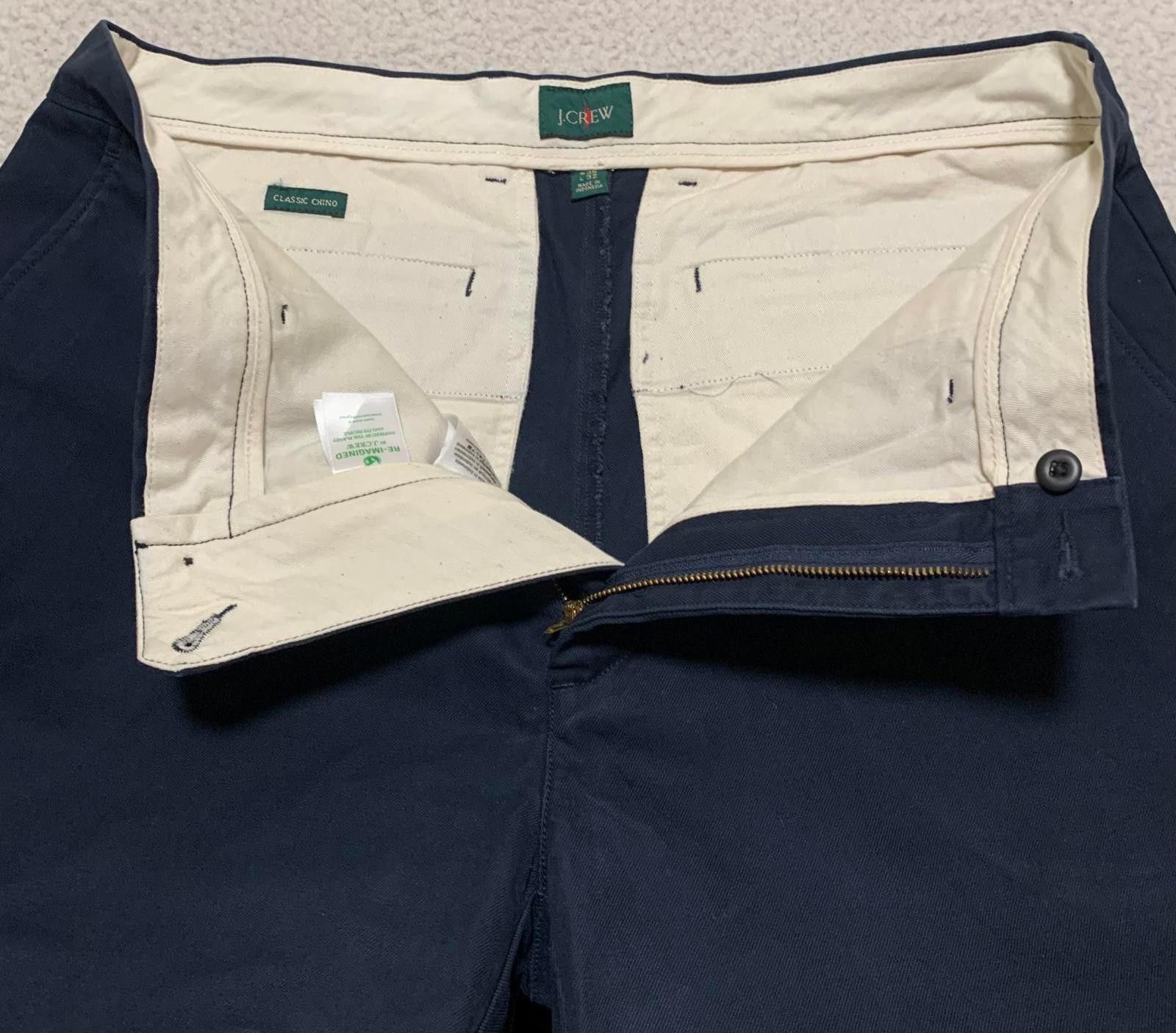 J.Crew J.Crew Men's Classic Fit Chino Pants Navy Blue W33 L32 Size US 33 - 3 Thumbnail