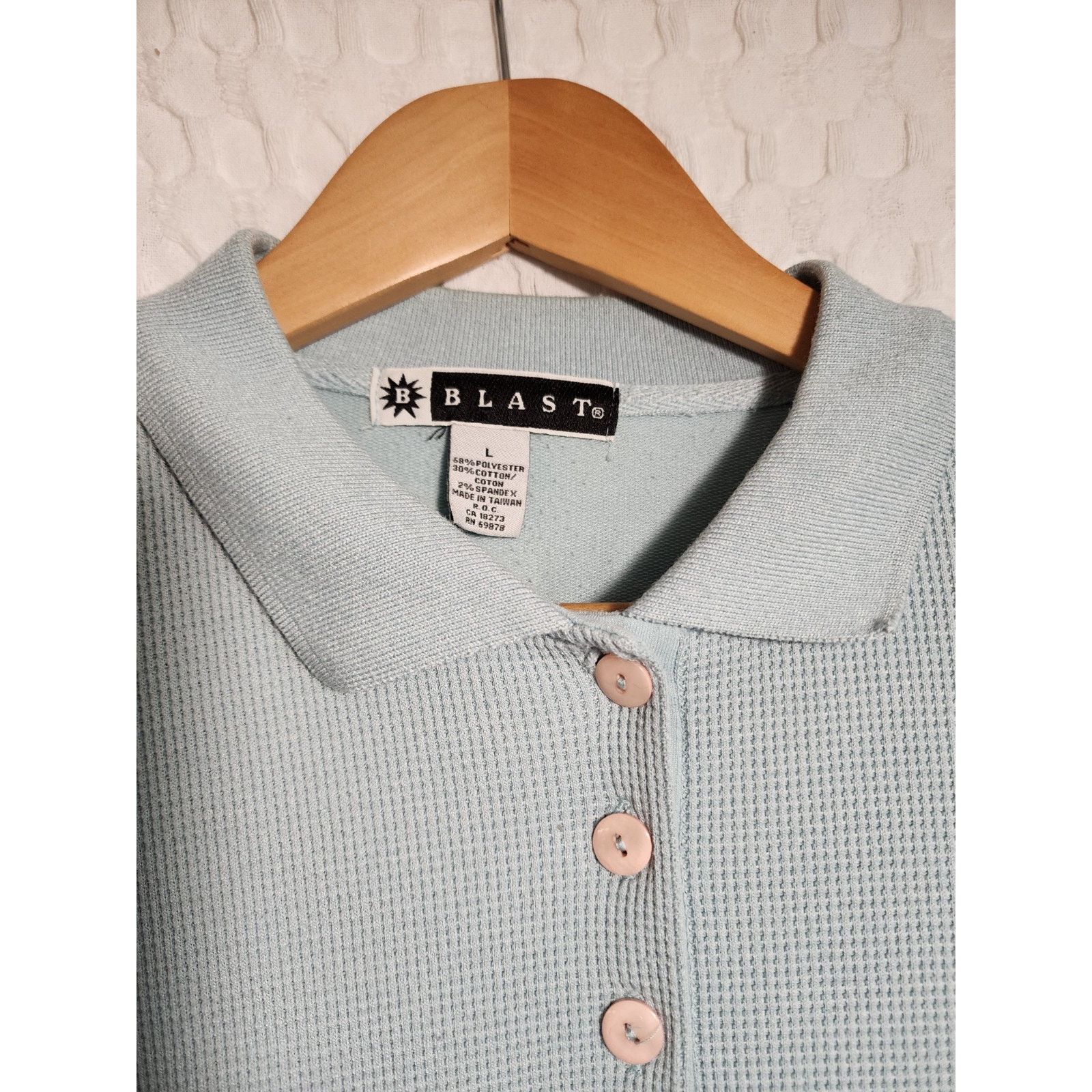 BLAEST Vintage 1980's Blast Women's Large Sweatshirt Button Blue Size L / US 10 / IT 46 - 3 Thumbnail