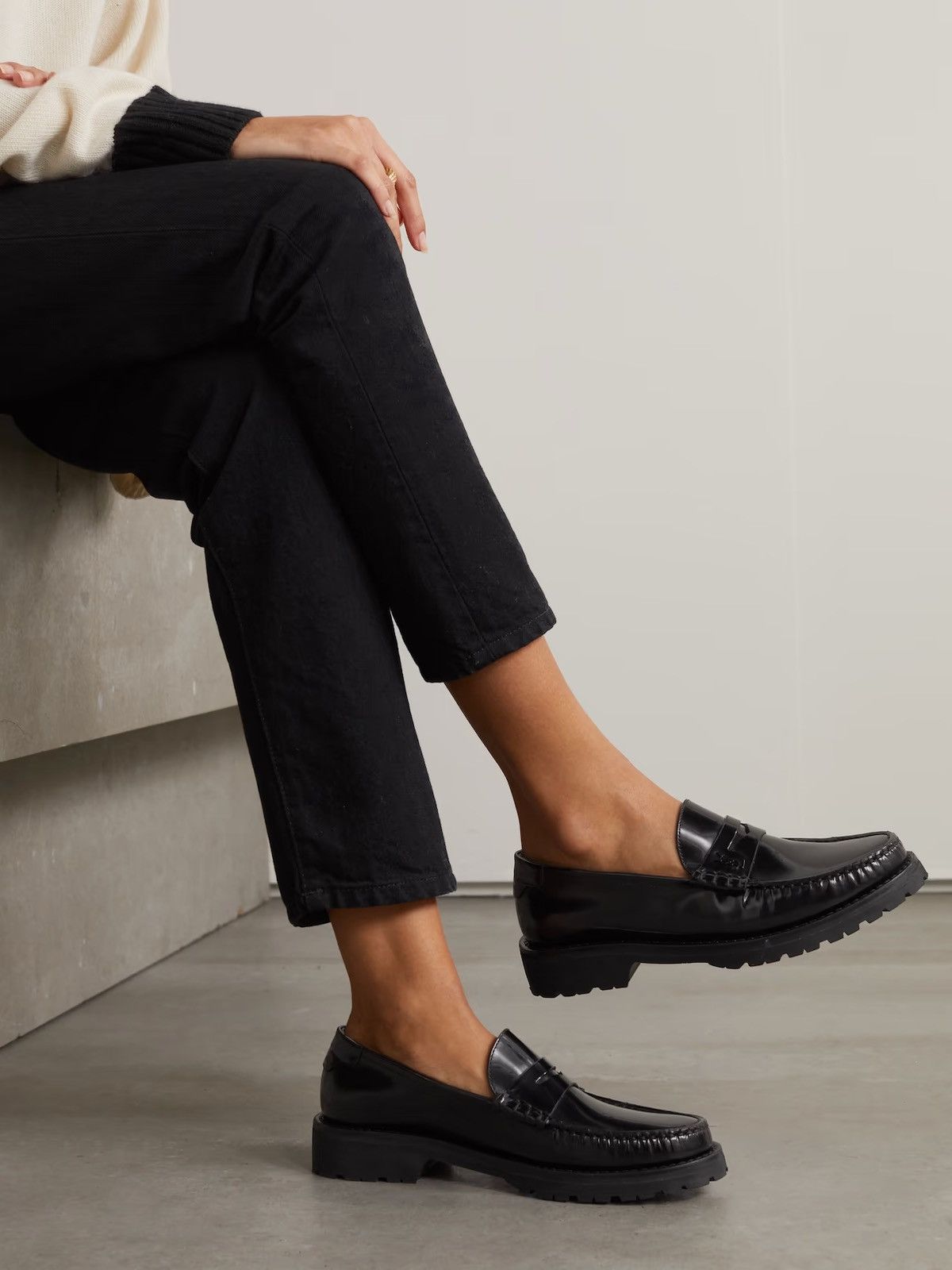 Saint Laurent Paris Size 38 / 7.5W SAINT LAURENT Le Loafer leather loafers Size US 8 / IT 38 - 5 Thumbnail