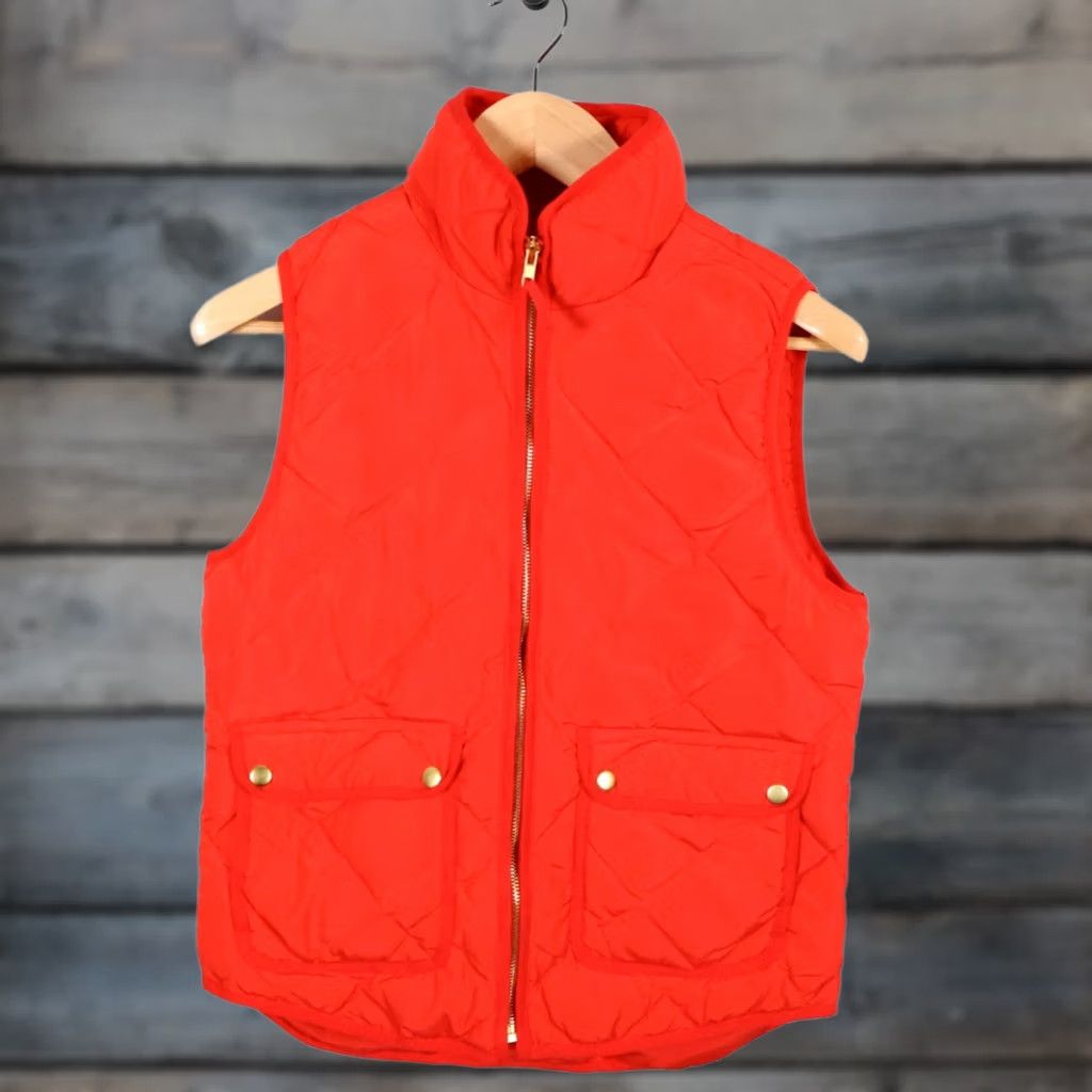 Vintage Woolrich Vest Women's Small Red Quilted Down Insulated Full Zip Puffer Jacket Style: Outdoor, Hiking, Fall, Winter Mens, Womens Size S / US 4 / IT 40 - 1 Thumbnail
