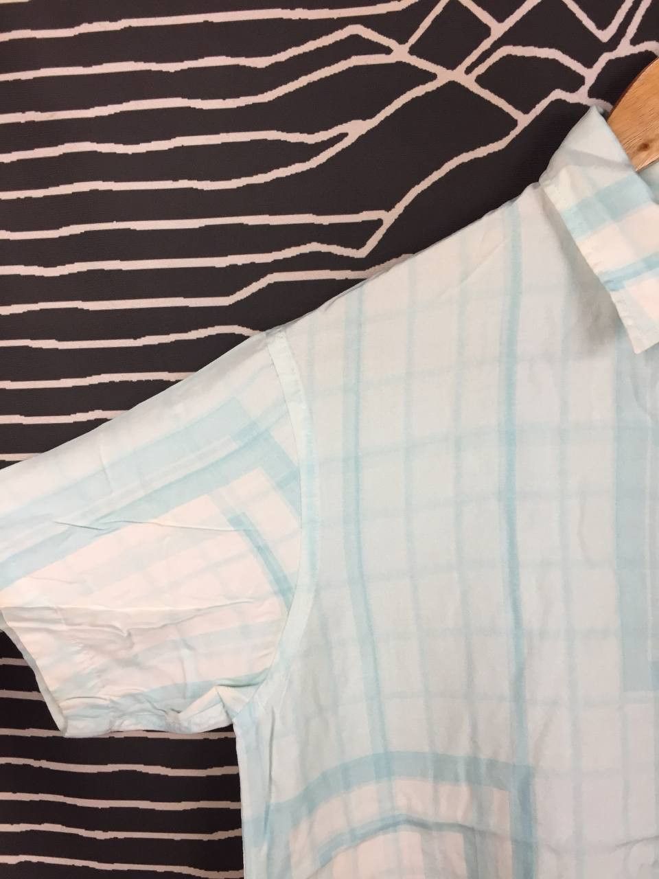 Japanese Brand Comme Ca Du Mode Archive Abstract Grid Rayon Button Up Shirt Size US M / EU 48-50 / 2 - 4 Thumbnail