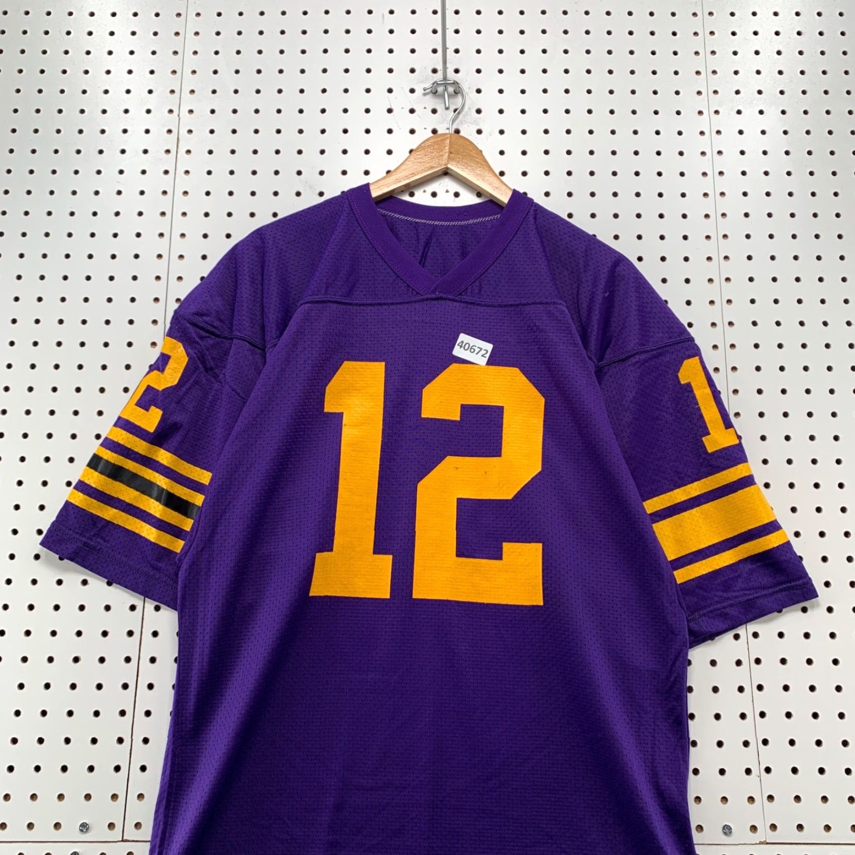 Russell Athletic VINTAGE 70s Russell Athletic Football Jersey Mens Large Purple Graphic Print #12 Walsh USA Size US L / EU 52-54 / 3 - 4 Thumbnail