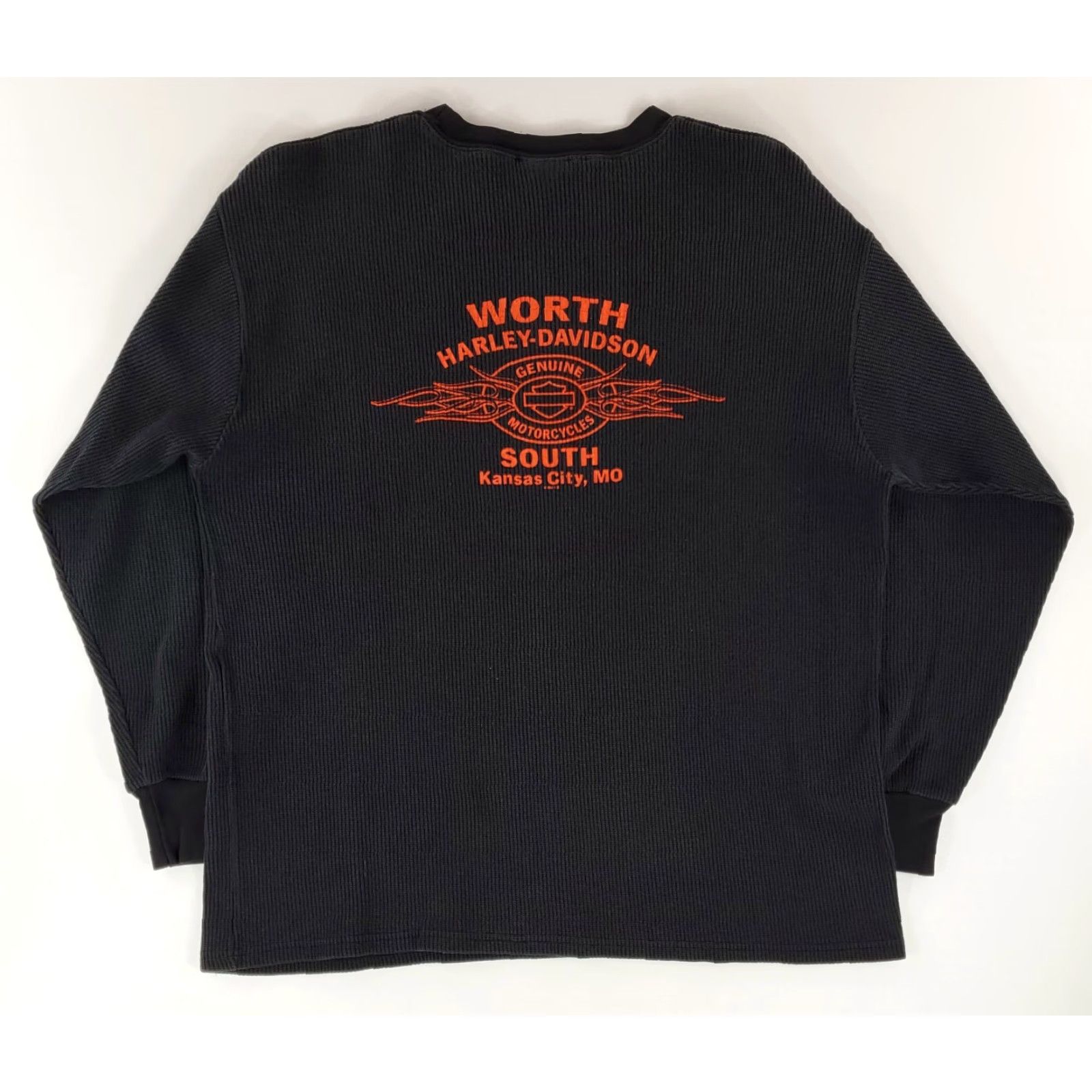 Harley Davidson VINTAGE Harley-Davidson VTG Y2K Thermal Long Sleeve Shirt Made USA Black Mens L Size US L / EU 52-54 / 3 - 5 Thumbnail