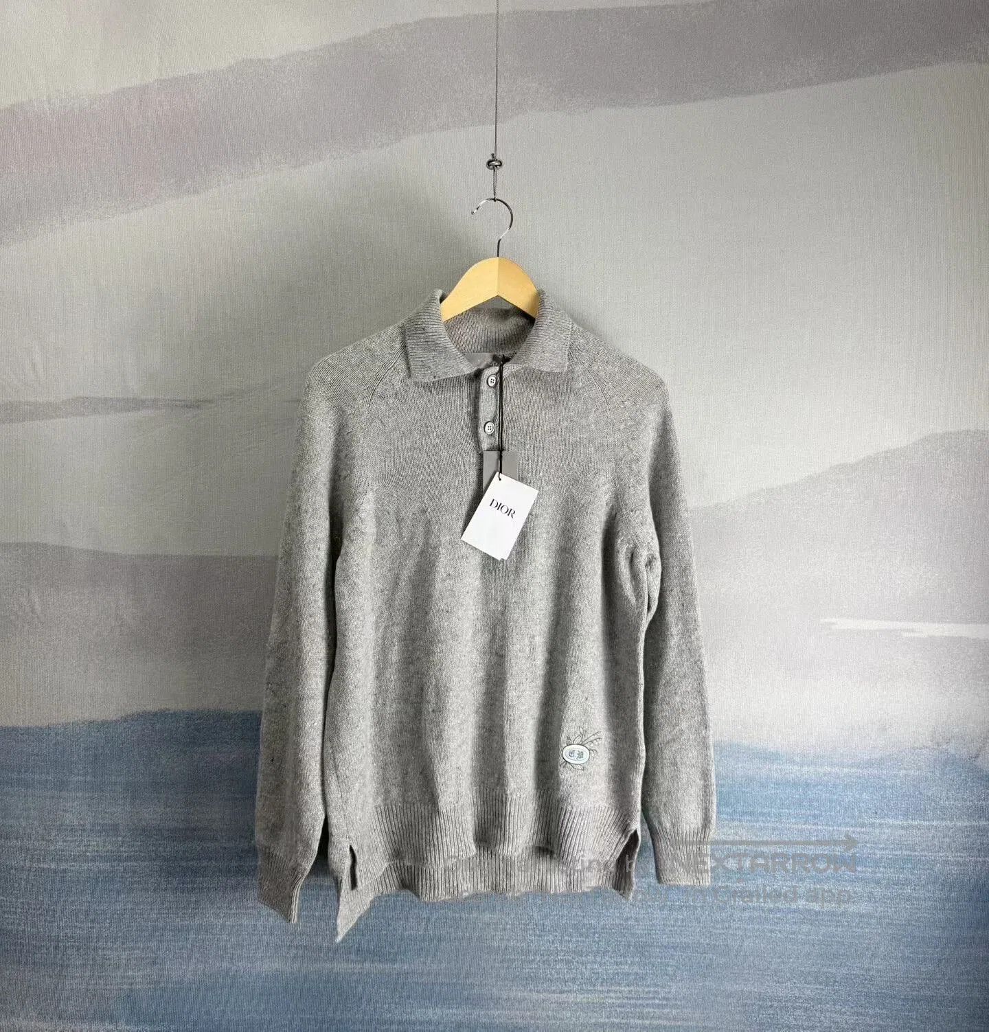 Dior Dior Gray Cartoon Embroidery Cashmere Polo. Size US S / EU 44-46 / 1 - 1 Thumbnail