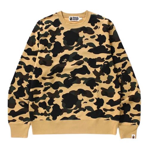image of Bape 1St Camo Crewneck Yellow (Women’S), Women's (Size Medium)