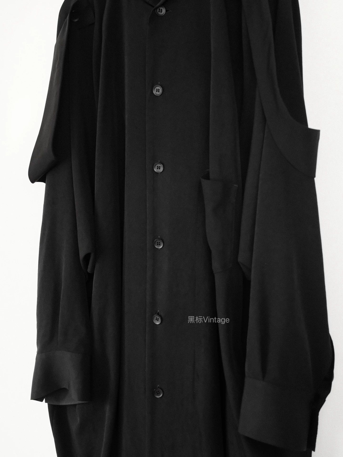 Yohji Yamamoto Yohji Yamamoto Vtg Triacetate Epaulet Shirtdress 9/10 Size XS / US 0-2 / IT 36-38 - 6 Thumbnail
