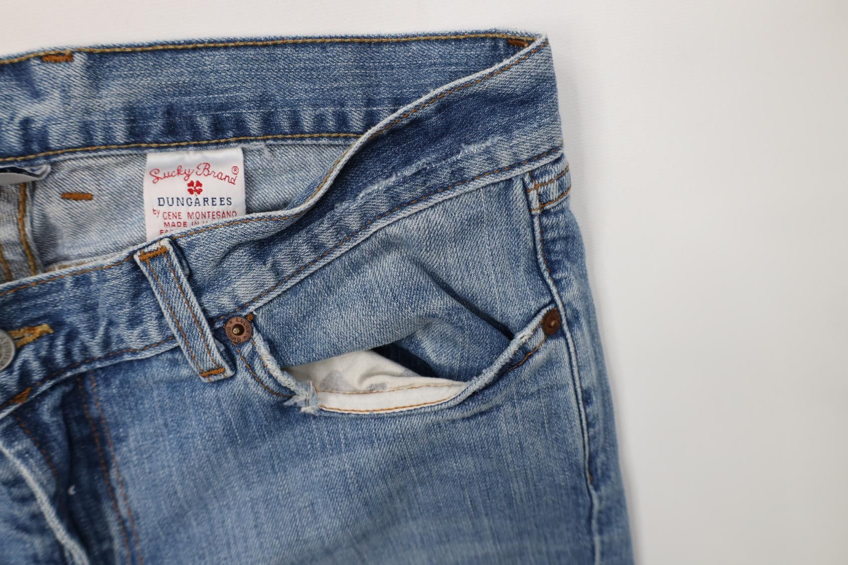 Lucky Brand Vintage 90s Y2K Lucky Brand Flared Wide Leg Jeans USA Blue Size 30" / US 8 / IT 44 - 7 Thumbnail