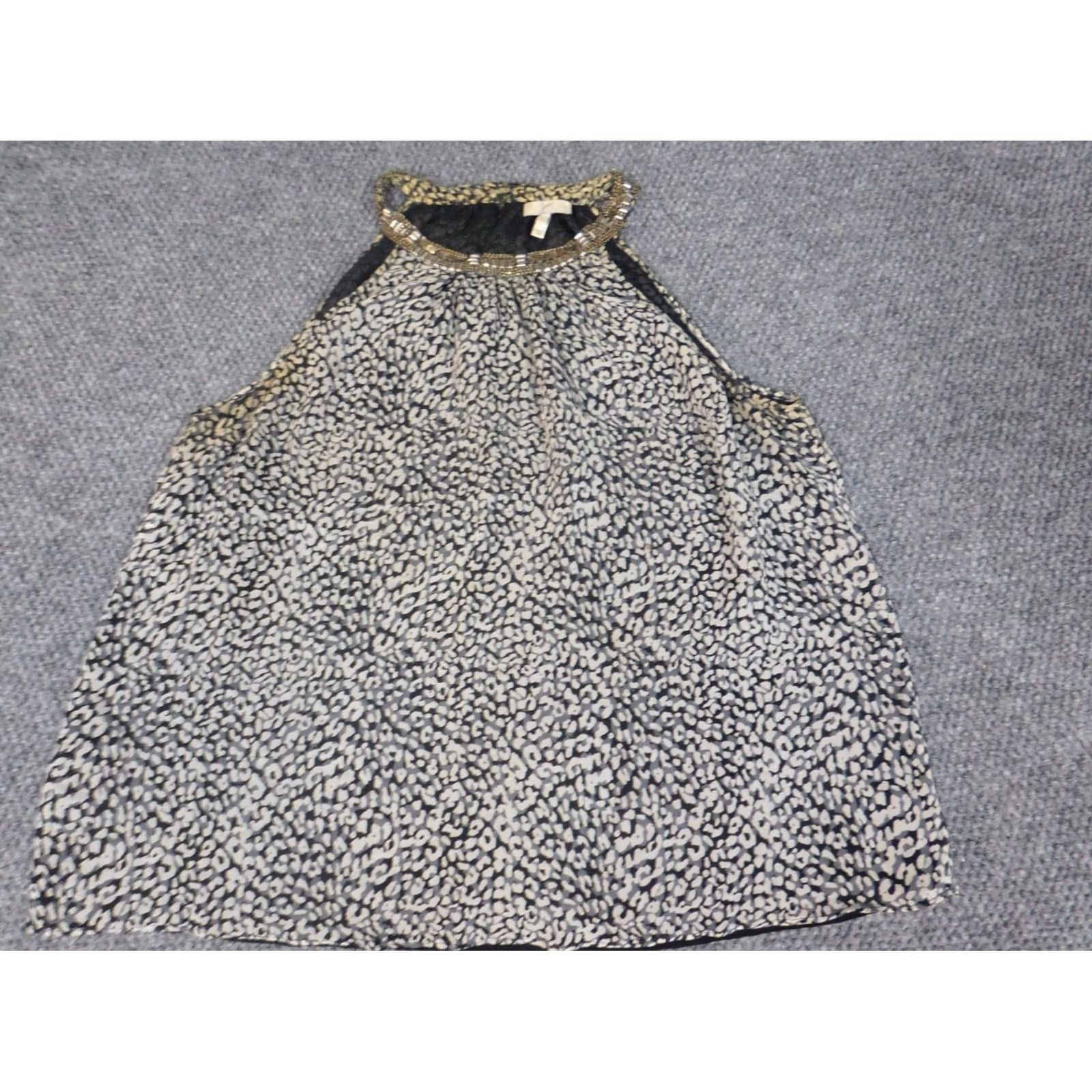 Joie Joie Blouse Sleeveless Gray L Dolman Sleeve Crew Neck Pullover Regular Women's Stretch Geometric Casual Dog Pattern Size L / US 10 / IT 46 - 3 Thumbnail