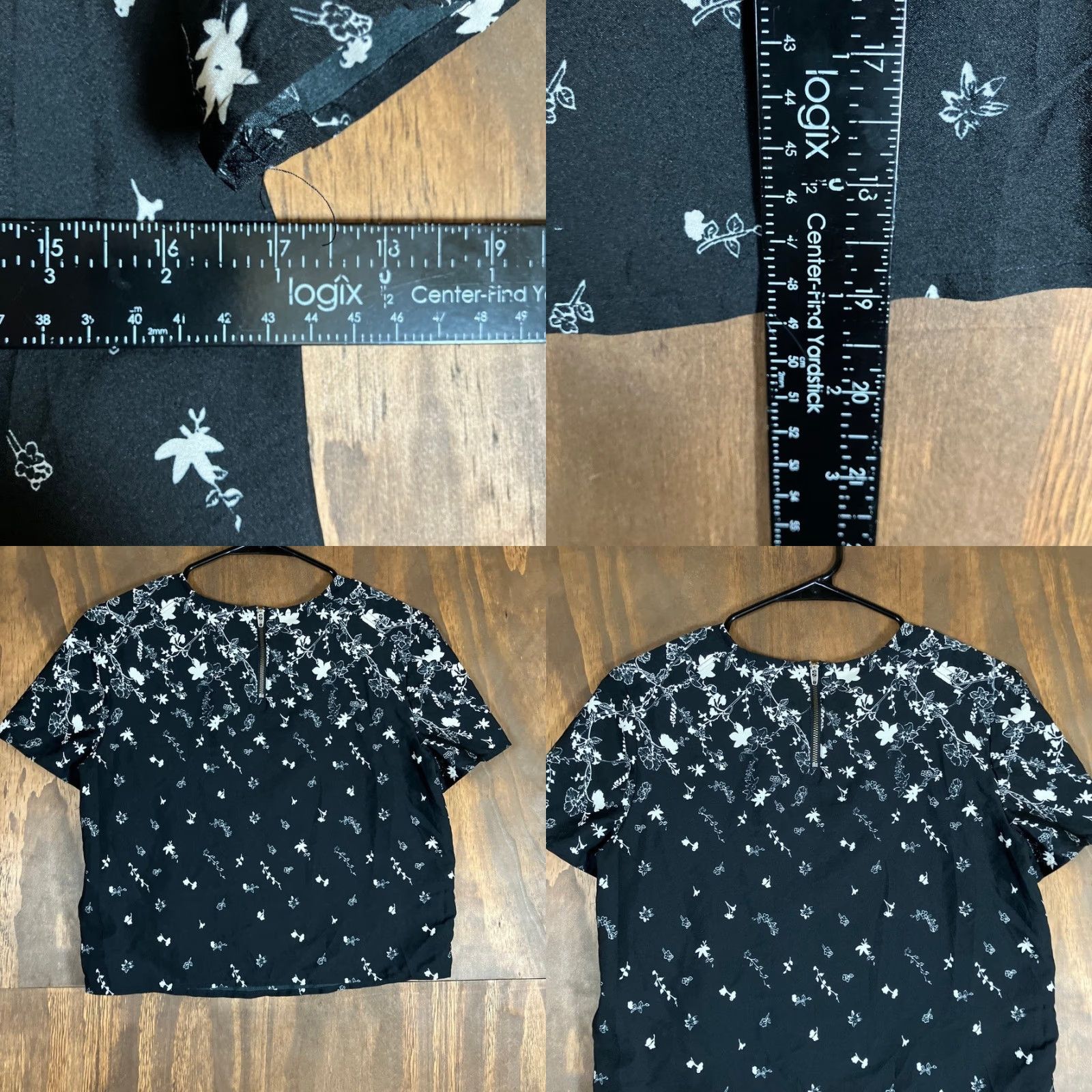 Banana Republic Banana Republic Womens Blouse Black White Floral Short Sleeve Petite XS Blouse Casual Workwear Travel Size XS / US 0-2 / IT 36-38 - 8 Thumbnail