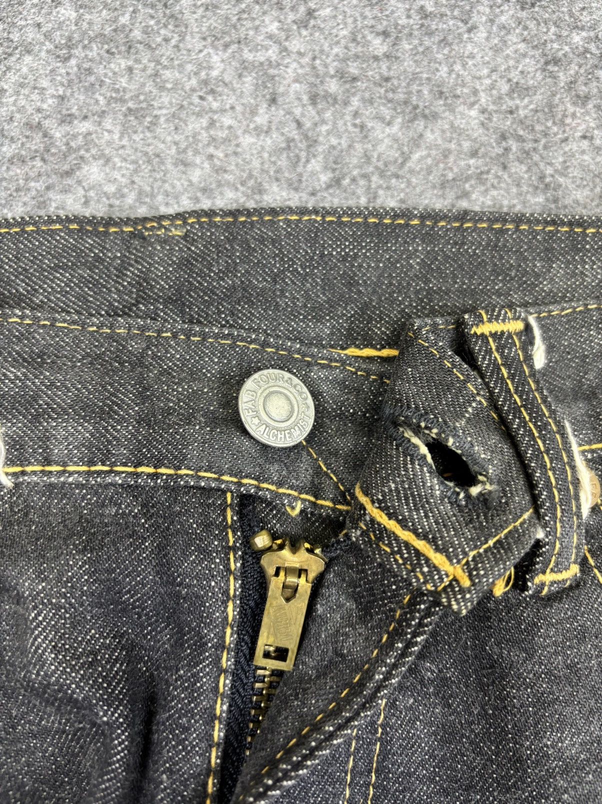 Alchemist 💥RAW💥ALCHEMIST FAB FOUR Skinny Indigo Raw Biker Denim F743 Size US 29 - 9 Thumbnail