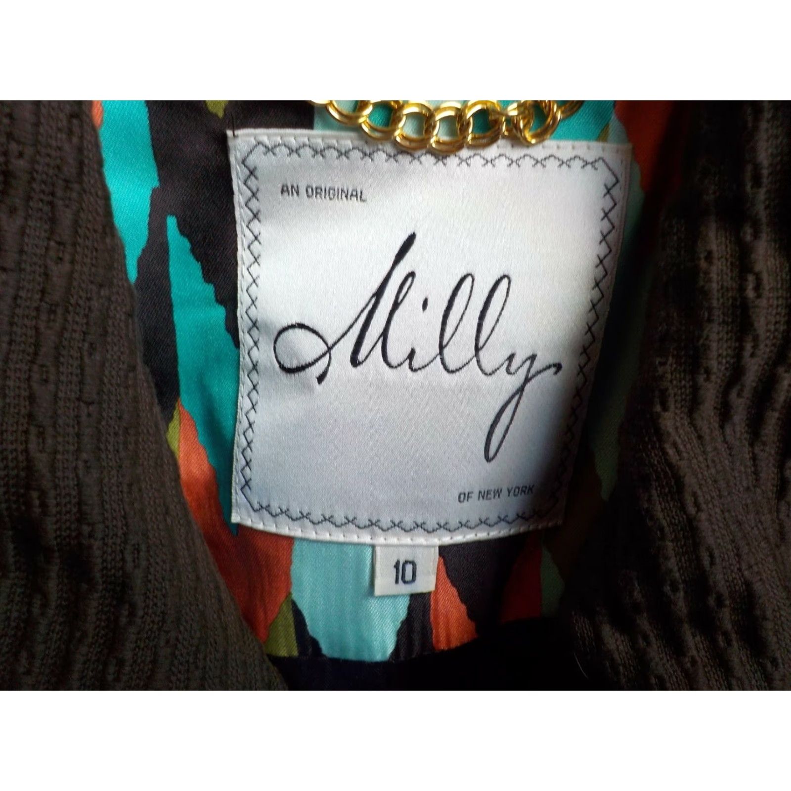 MILLY Milly of New York Cropped Swing Jacket Brown 100% Cotton Size 10 Women's Jacket Size L / US 10 / IT 46 - 3 Thumbnail