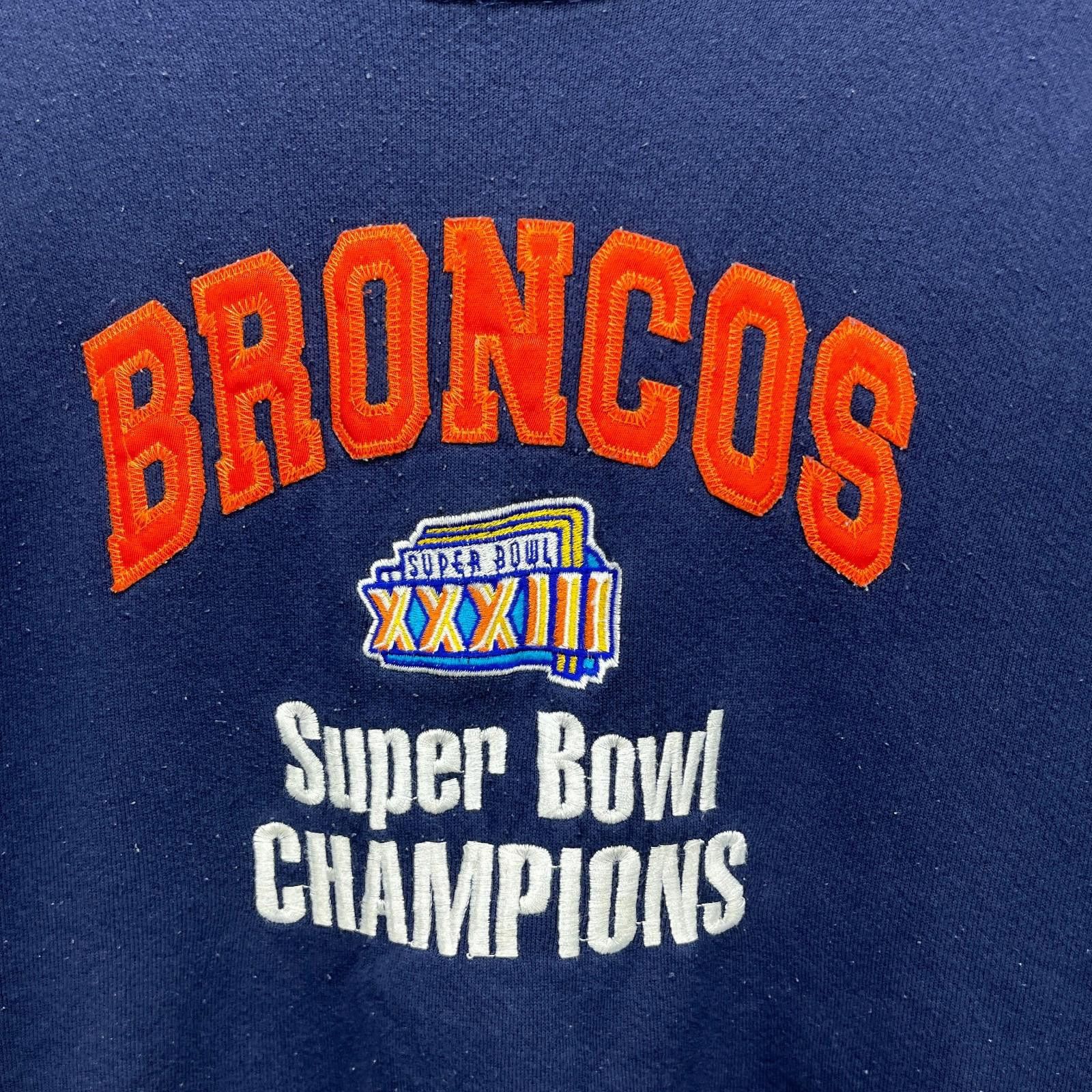 Logo 7 Vintage 90s Denver Broncos NFL Super Bowl Sweatshirt Large Size ONE SIZE - 3 Thumbnail