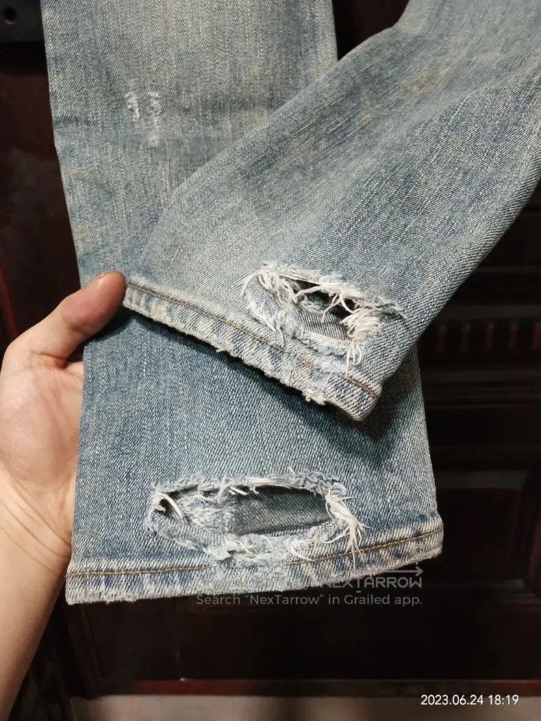 Saint Laurent Paris SLP Blue Distressed Denim Jeans. Size US 30 / EU 46 - 8 Thumbnail