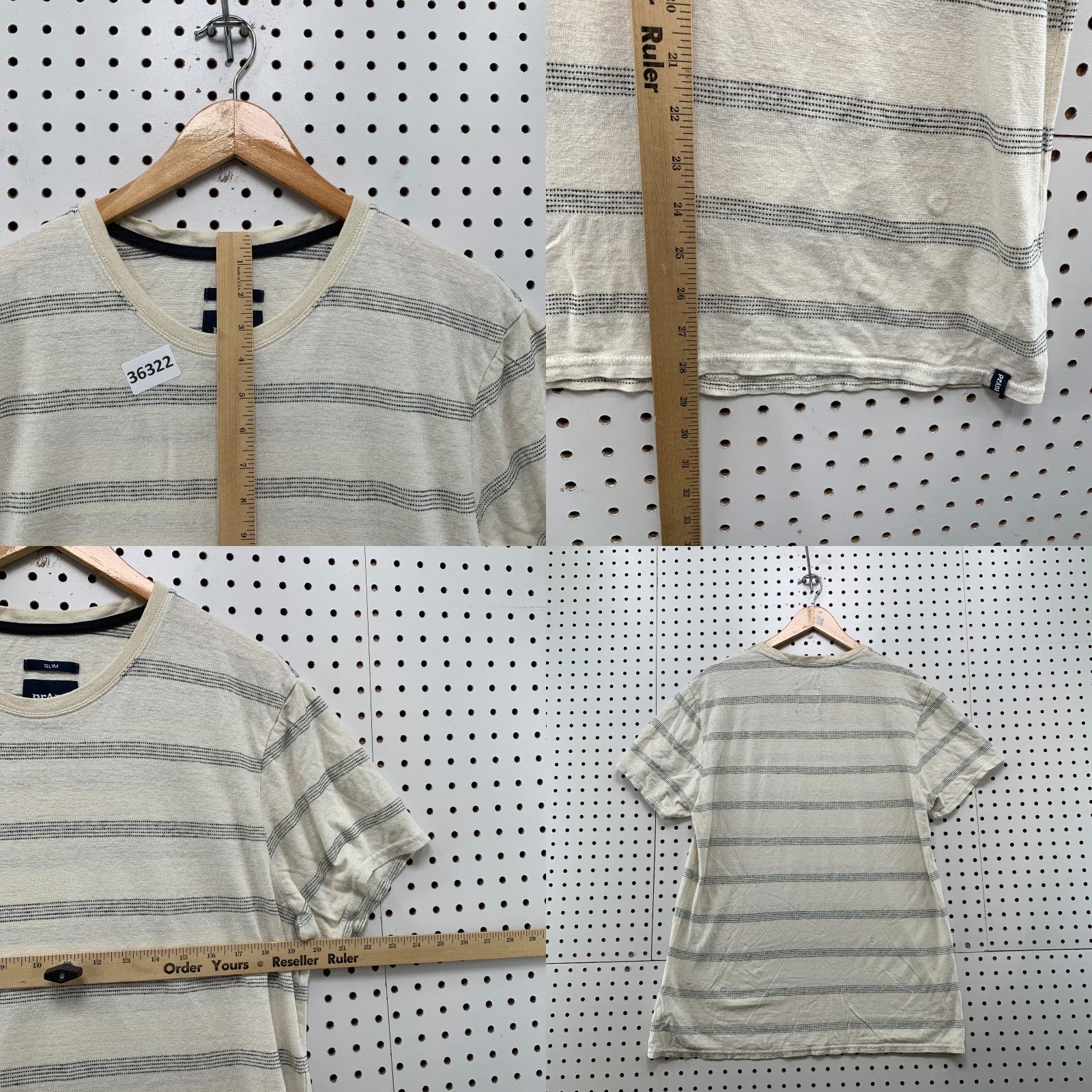 Prana Prana Slim Shirt Medium Beige Striped Short Sleeve Outdoor Casual 20x29 Mens Size US M / EU 48-50 / 2 - 8 Thumbnail