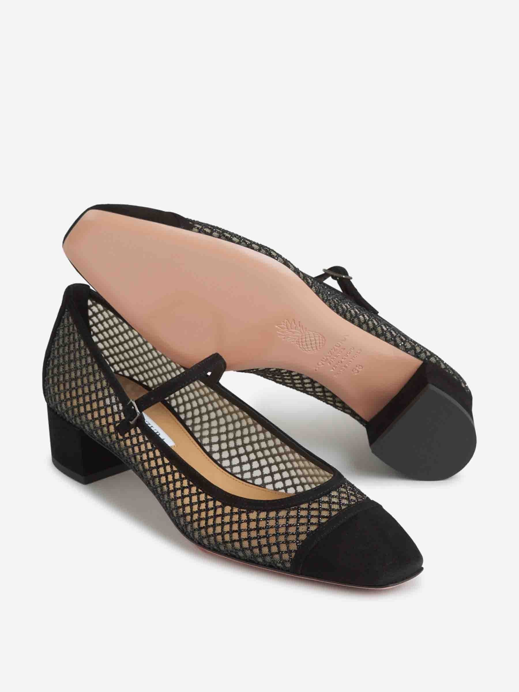 Aquazzura o1s22i1n0125 Mayor Crystal Pumps in Black Size US 8 / IT 38 - 4 Thumbnail