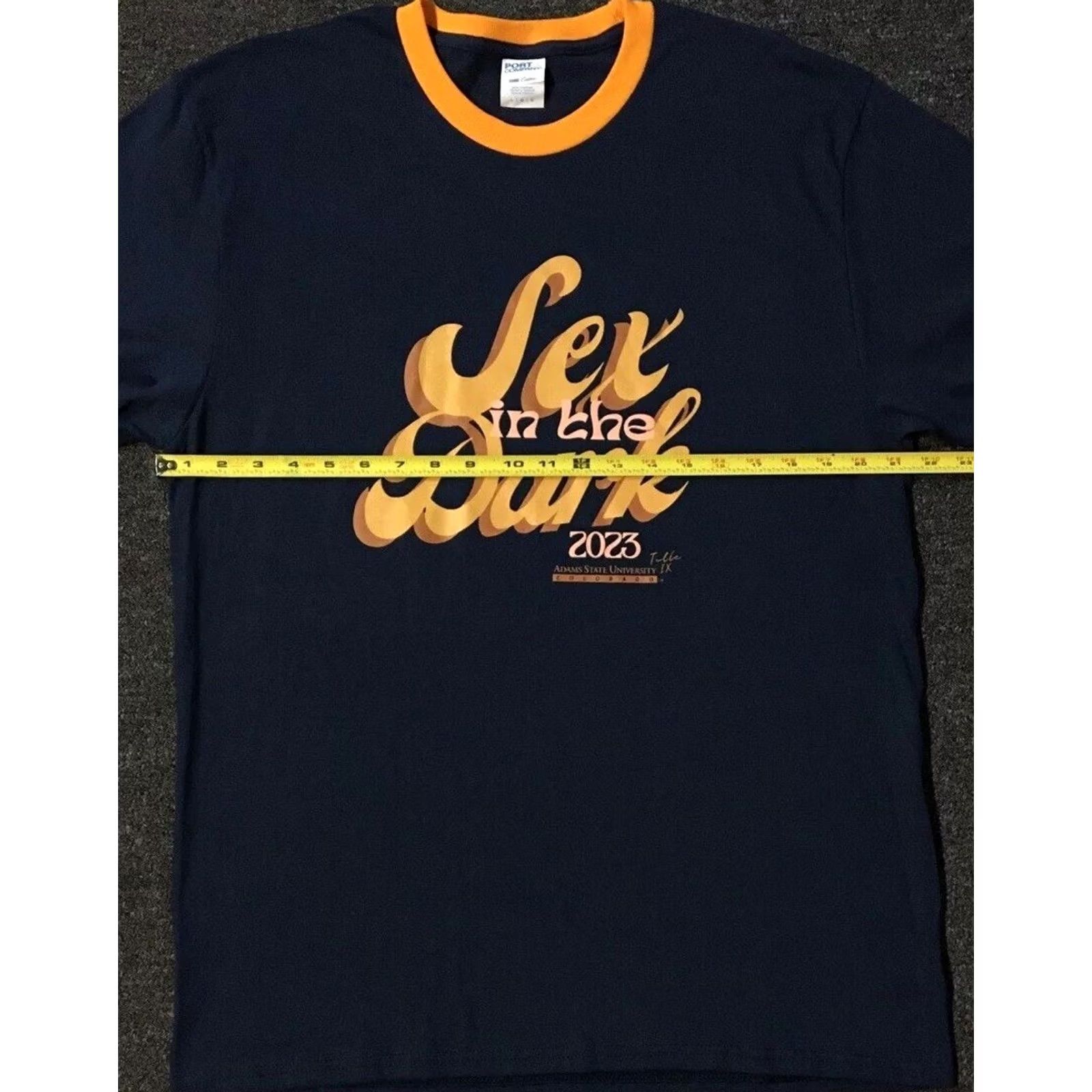 Vintage Adams State University Sex In The Dark Ringer Shirt L Blue Mens T-Shirt 80s Grunge Vintage Size US L / EU 52-54 / 3 - 7 Thumbnail