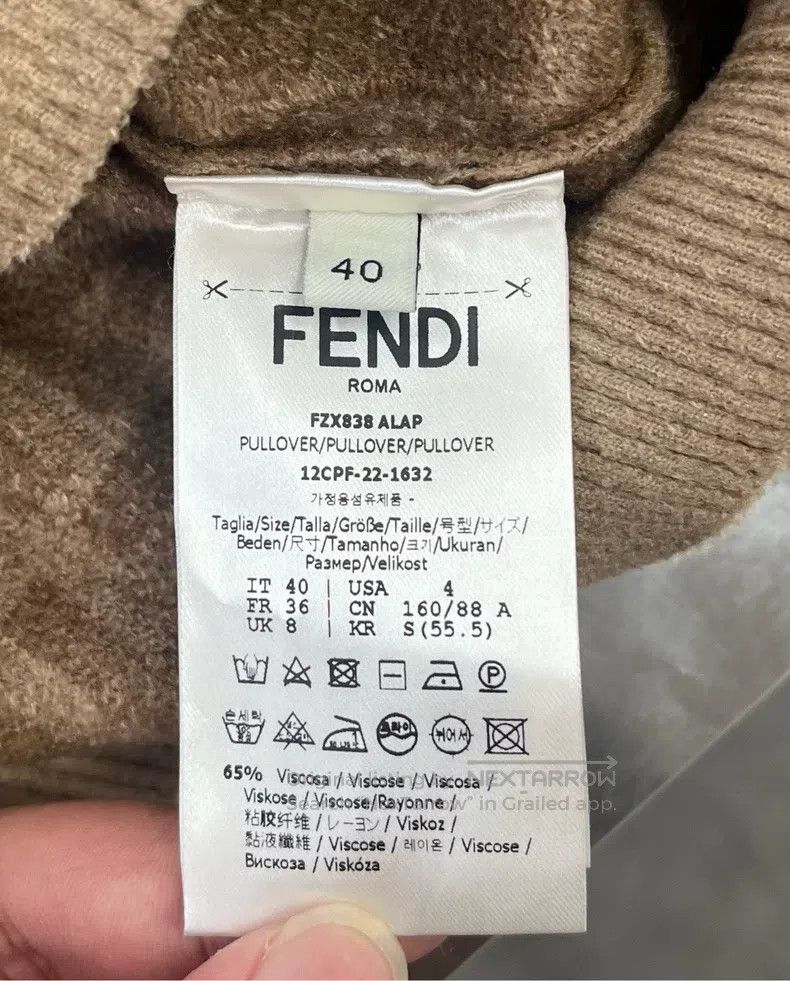 Fendi Fendi Brown Monogram Knit Sweater Size XS / US 0-2 / IT 36-38 - 5 Thumbnail