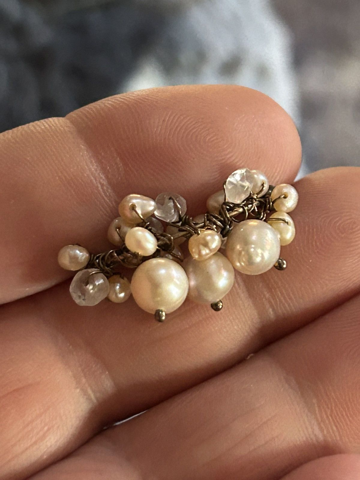 Handmade Handcrafted elegant genuine pearl clear quartz necklace Size ONE SIZE - 8 Thumbnail