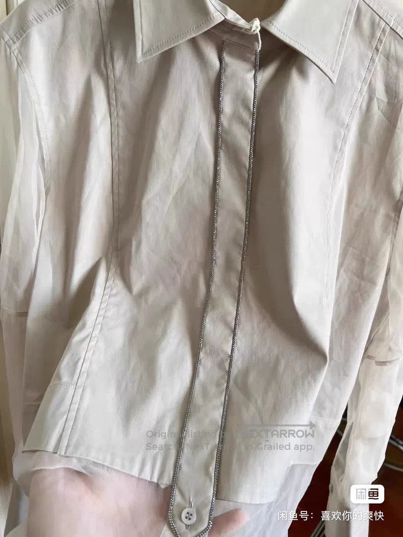 Brunello Cucinelli Brunello Cucinelli Sequin Embellished Silk Shirt Size S / US 4 / IT 40 - 5 Thumbnail