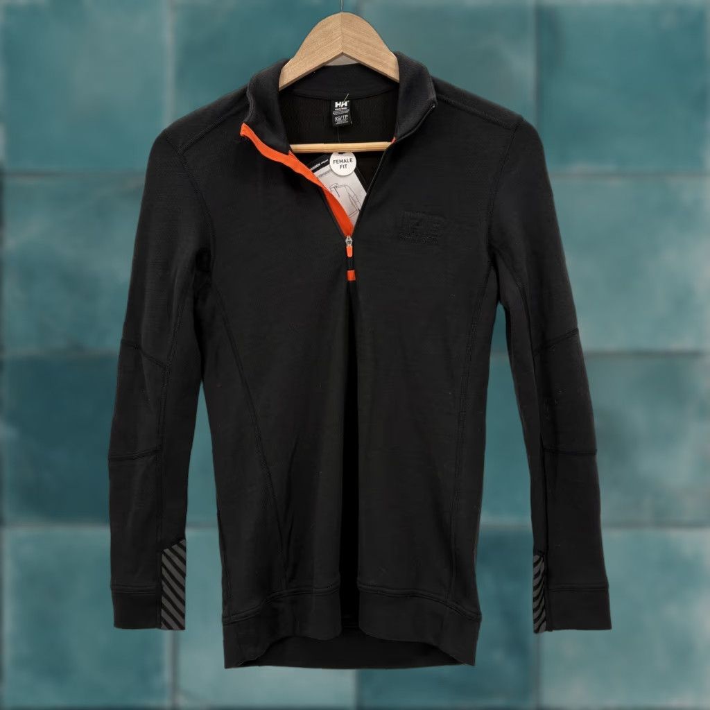 Helly Hansen Helly Hansen Lifa Merino Pullover Womens XS Black 1/4 Zip Thermal Baselayer Ski Shirt Size XS / US 0-2 / IT 36-38 - 1 Thumbnail