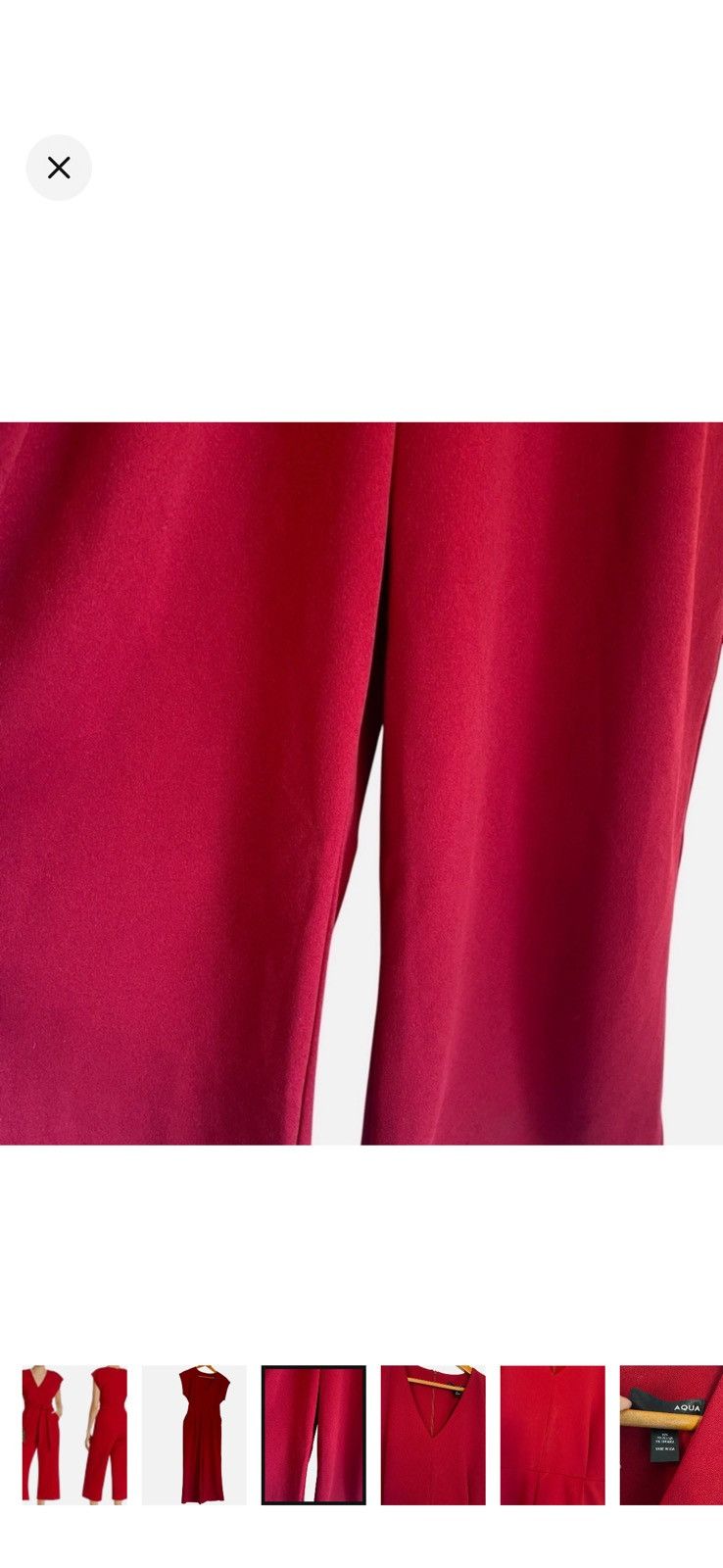 AQUA NWT Aqua Wide Leg Cropped Tie Waist Jumpsuit Red Wine Sz S Size 27" / US 4 / IT 40 - 3 Thumbnail