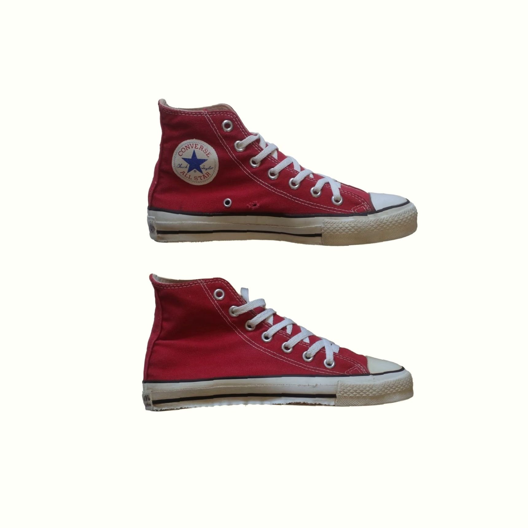Converse VINTAGE Converse CHUCK TAYLOR HIGH TOP Red SNEAKERS SHOES SZ 5.5 USA MADE 60s 70s Canvas Shoes Boys Mens? Size US S / EU 44-46 / 1 - 2 Thumbnail