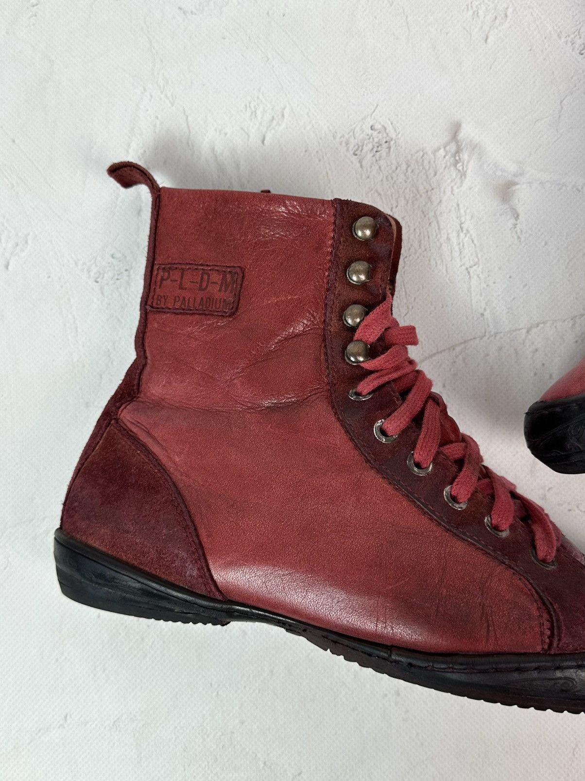 Vintage Vintage Burgundy Hi Top Boots Size US 9.5 / IT 39.5 - 3 Thumbnail