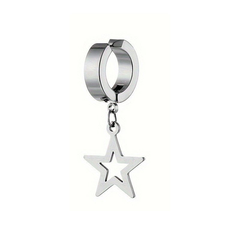 Jewelry Star Retro Earrings One Pairs Chrome Jewelry Size ONE SIZE - 6 Thumbnail