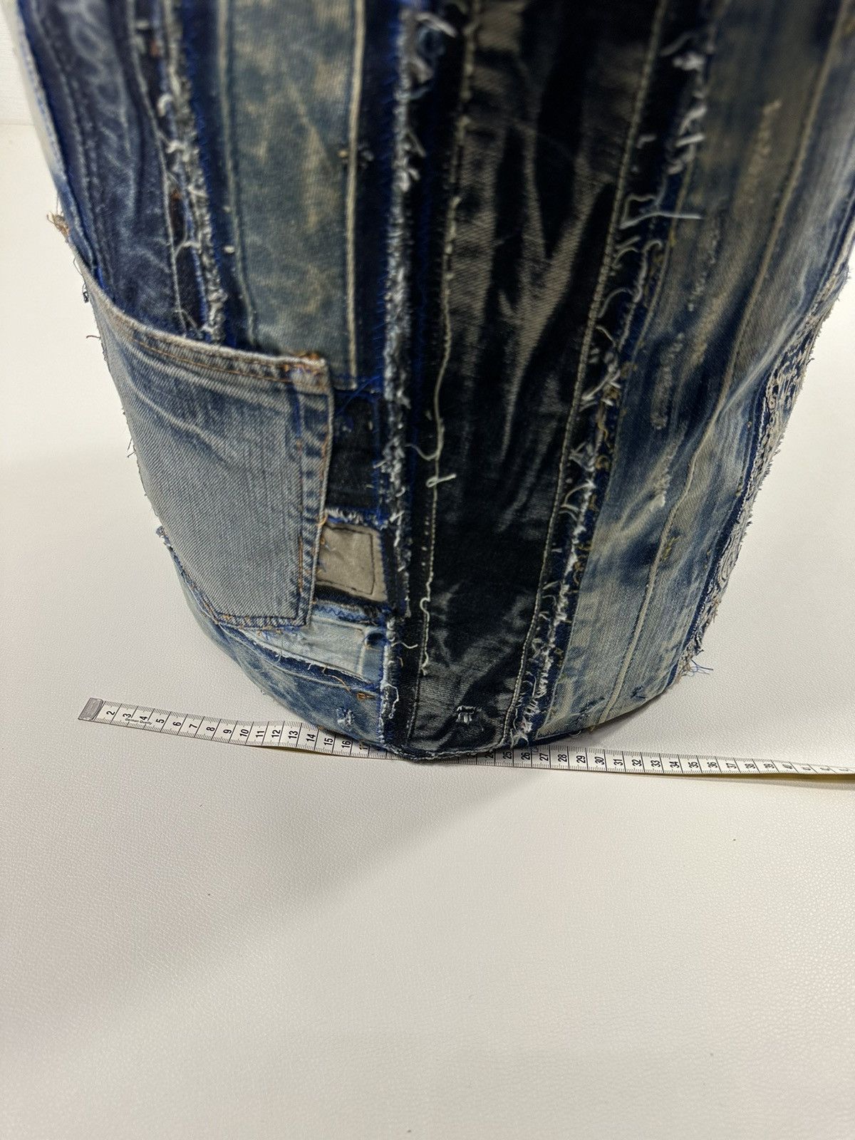 Handmade Custom Made Denim Patchwork Laundry Bag Home Decoration Size ONE SIZE - 13 Thumbnail