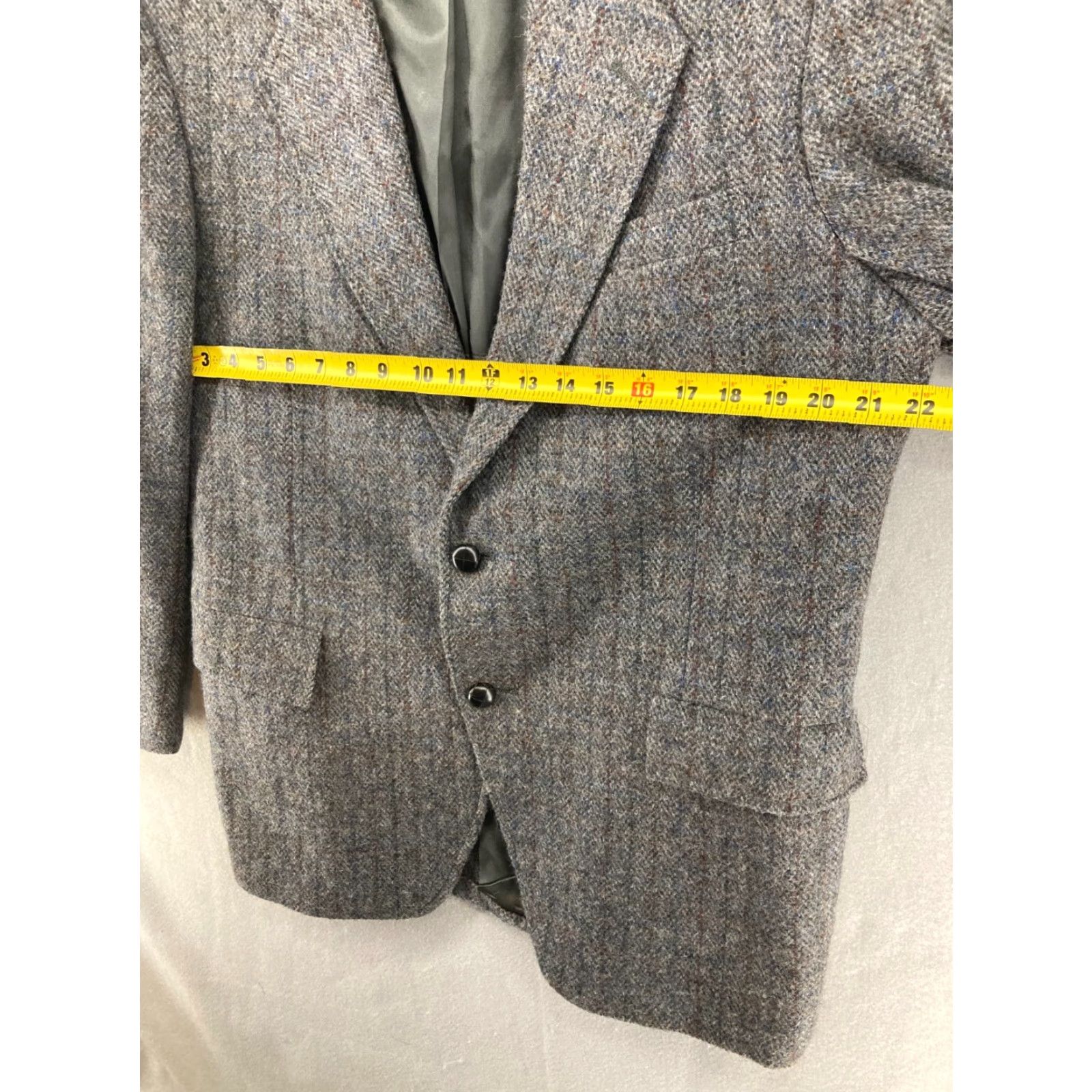 Vintage VINTAGE Kuppenheimer Tweed Blazer Mens 44R Gray Herringbone Sports Coat 90s Bohemian Size 44R - 2 Thumbnail