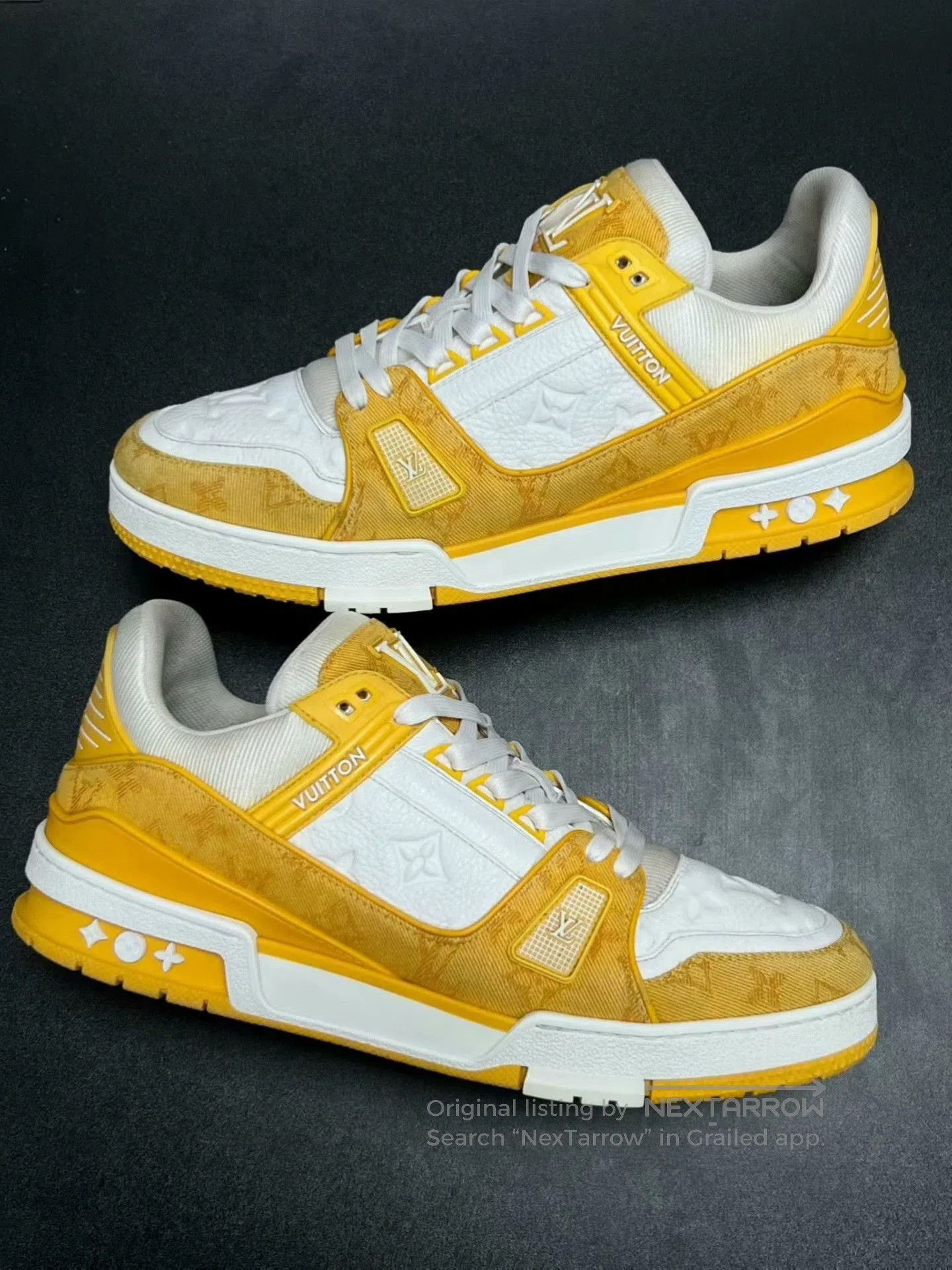 Louis Vuitton lv trainer yellow white sneakers uk9.5. Size US 9.5 / EU 42-43 - 5 Thumbnail