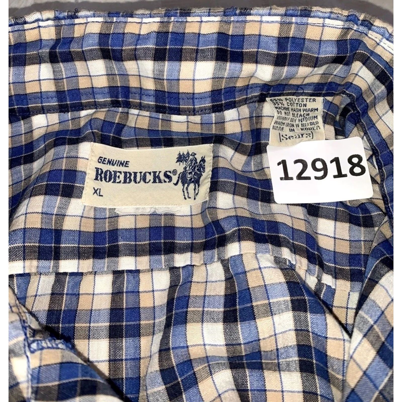 Sears VINTAGE Roebucks Sears Plaid Rockabilly Western Mens XL Button-Up Shirt Cardigan? Size US XL / EU 56 / 4 - 3 Thumbnail