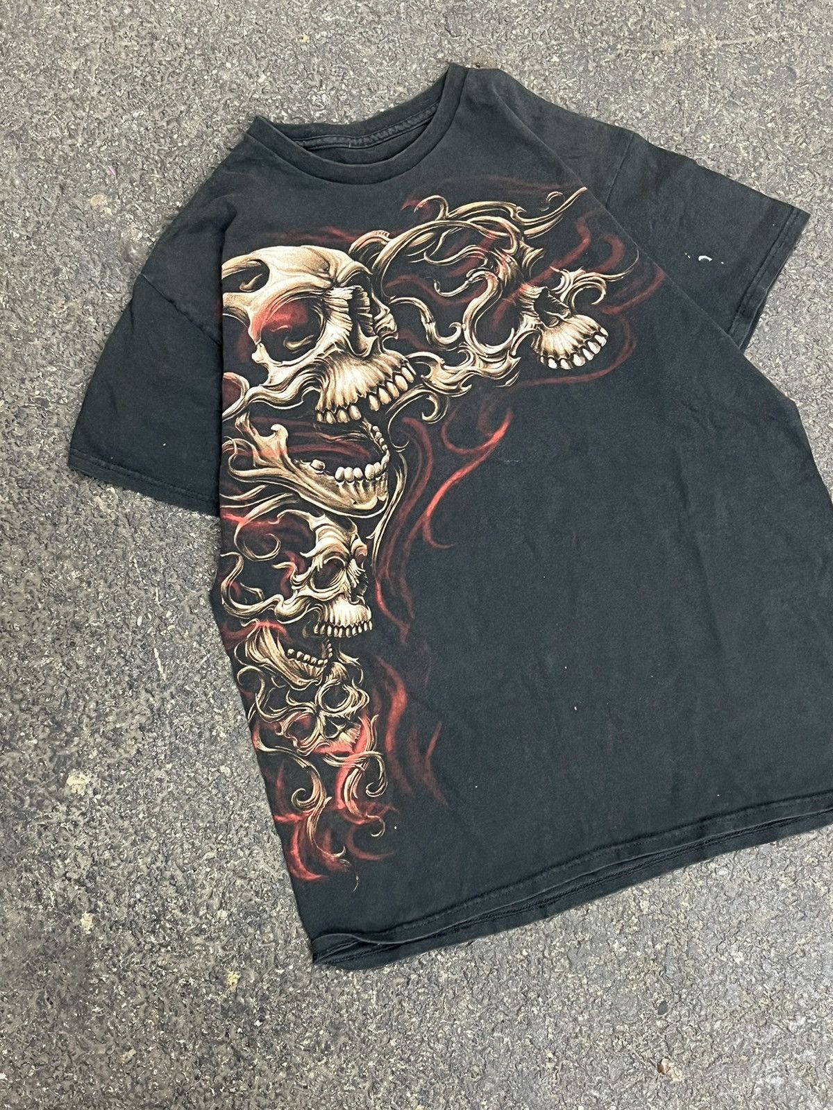 Vintage Grunge skull affliction style shirt hyper rare y2k skater Size US M / EU 48-50 / 2 - 2 Thumbnail
