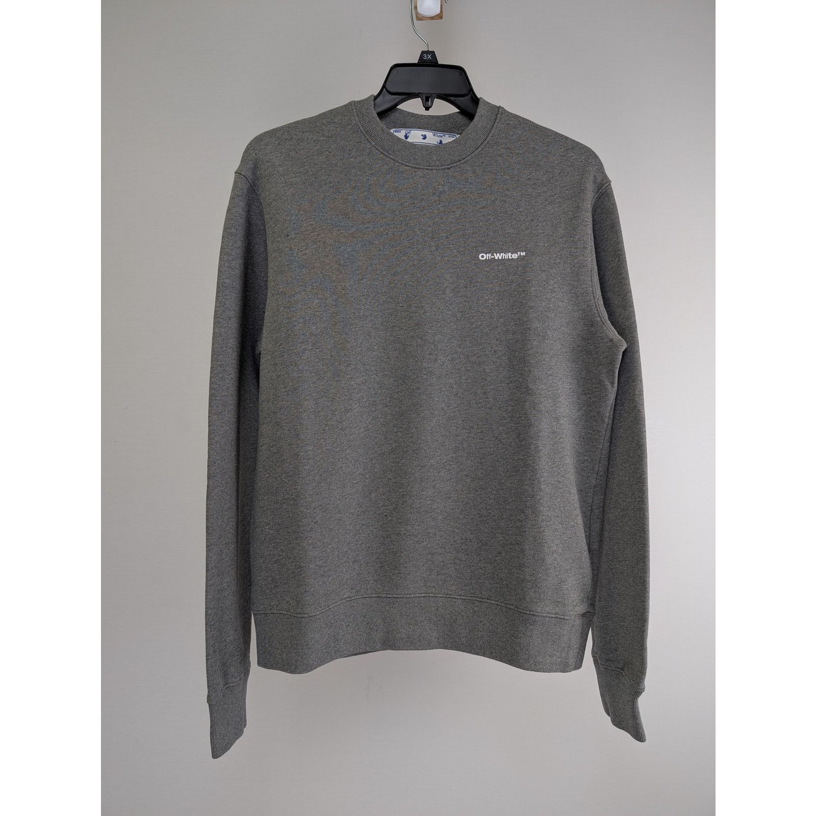 Off-White o1rshd1 Q:2 / Wave outl Diag Slim Crewneck sweatshirt Grey Size US XL / EU 56 / 4 - 3 Thumbnail