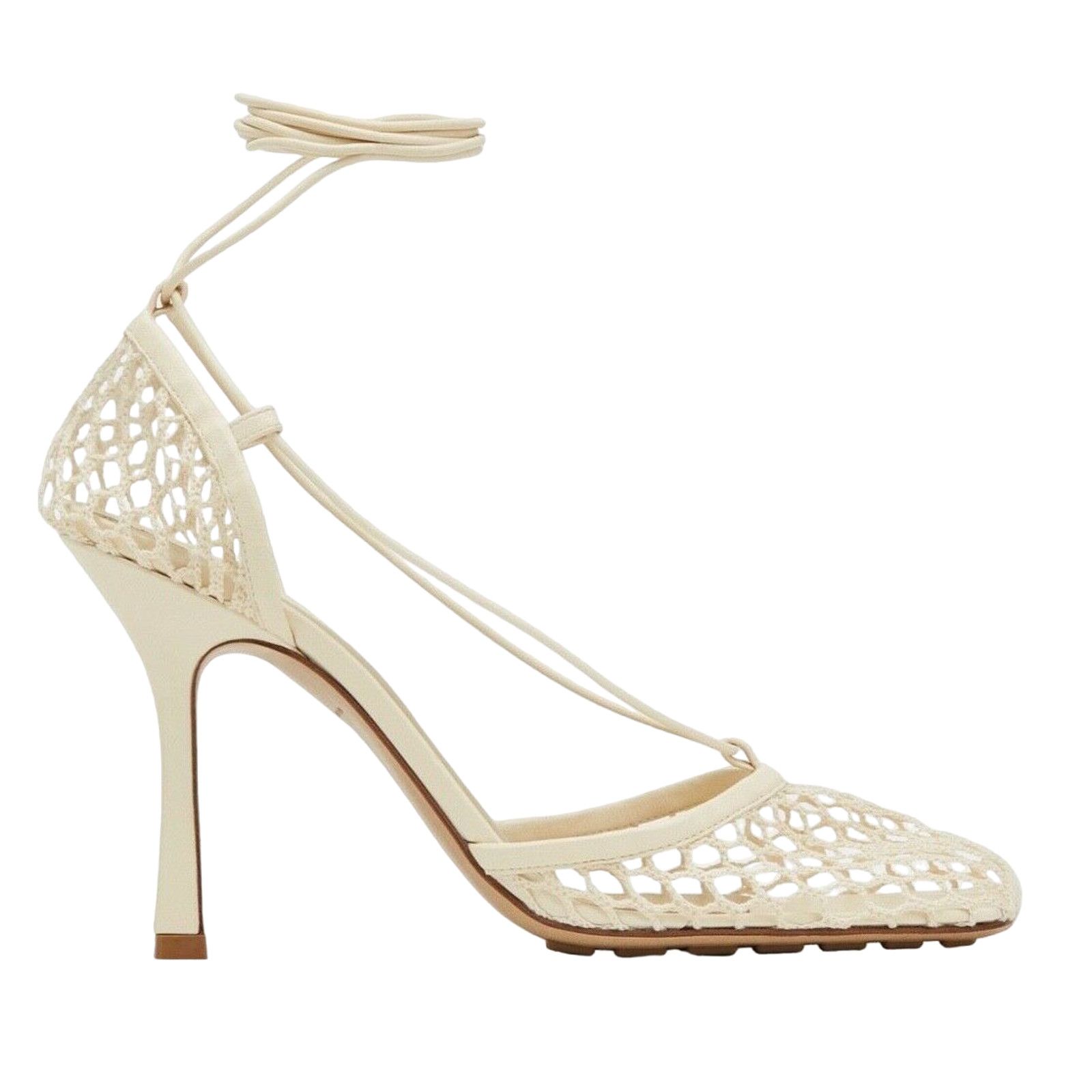 Bottega Veneta Stretch Toile Square Toe Lace Up Tie Sandal Heel Pump 42 Size US 12 / IT 42 - 1 Thumbnail