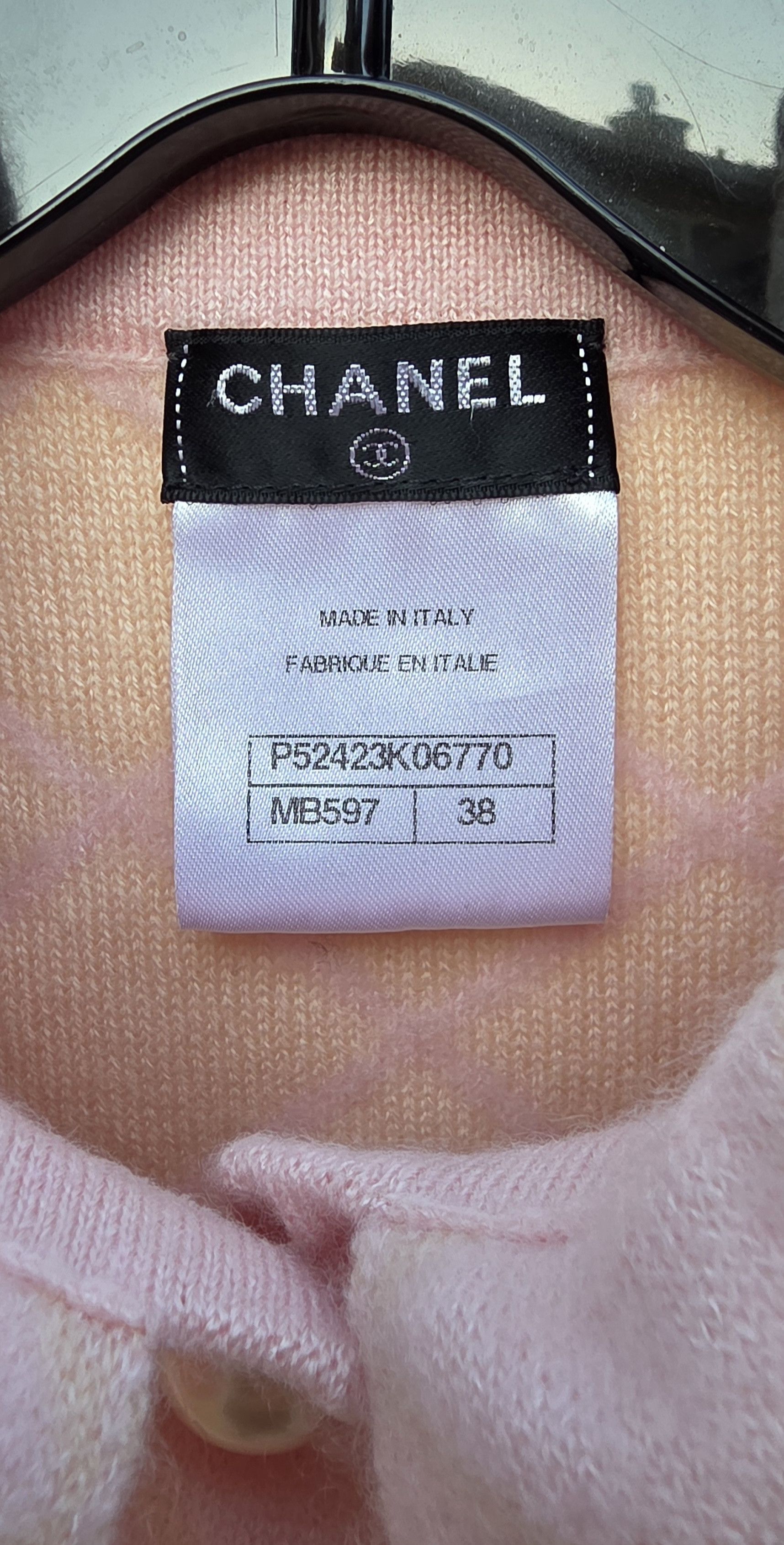 Chanel CHANEL Matelassé Pink Beige Knit Cardigan Jacket FR 38/US 6 Size S / US 4 / IT 40 - 7 Thumbnail