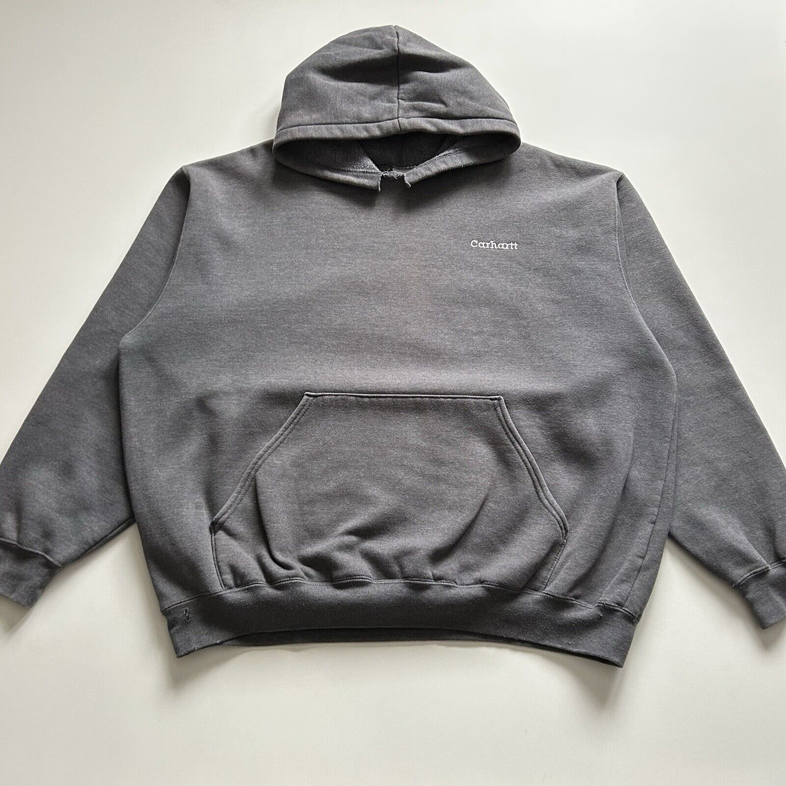 Pre-owned Carhartt Vintage  Workwear Hoodie Sweatshirt 2xl Gray