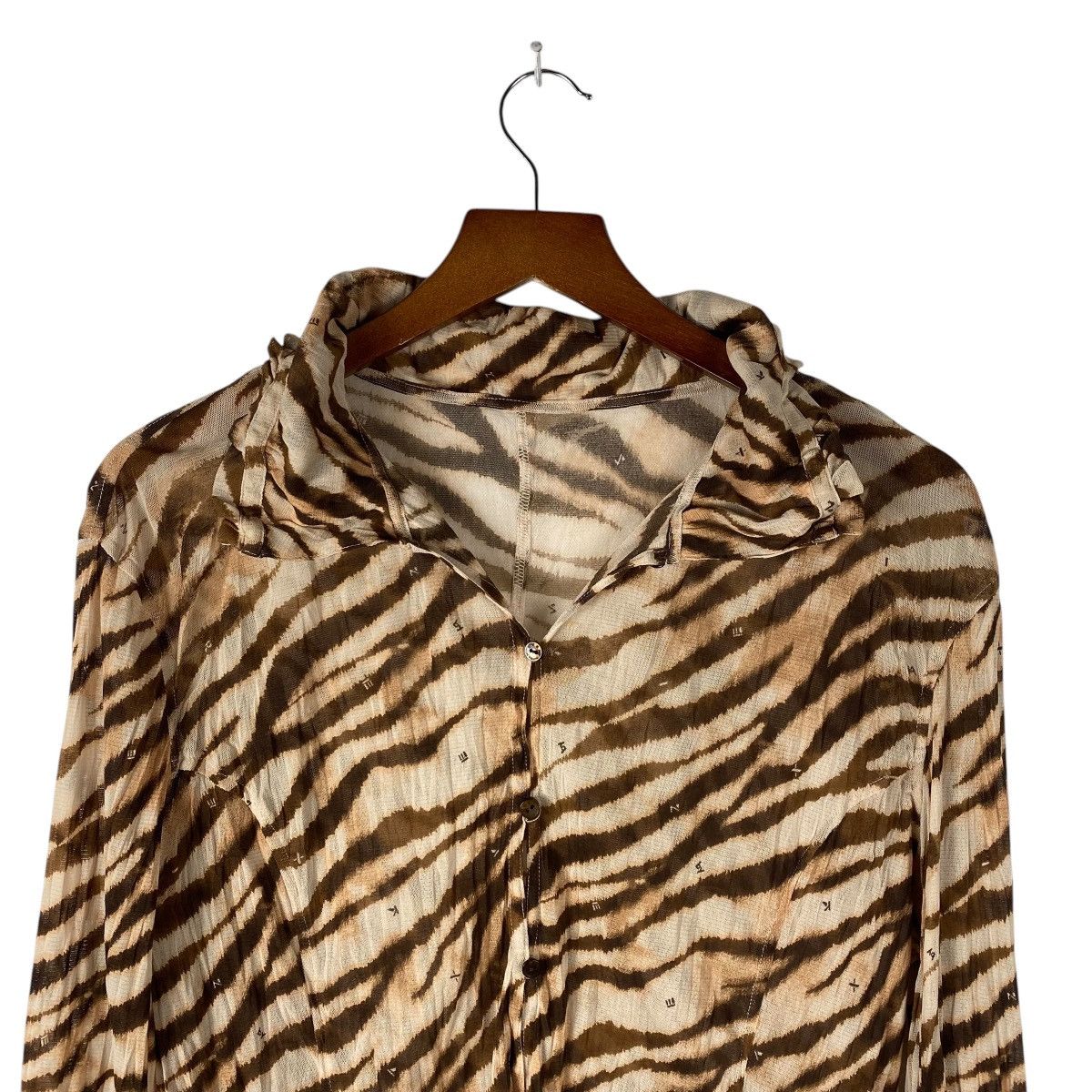 Krizia Uomo EVEX by Krizia Uomo Tiger Stripes Print Button Up Shirt Size M / US 6-8 / IT 42-44 - 3 Thumbnail