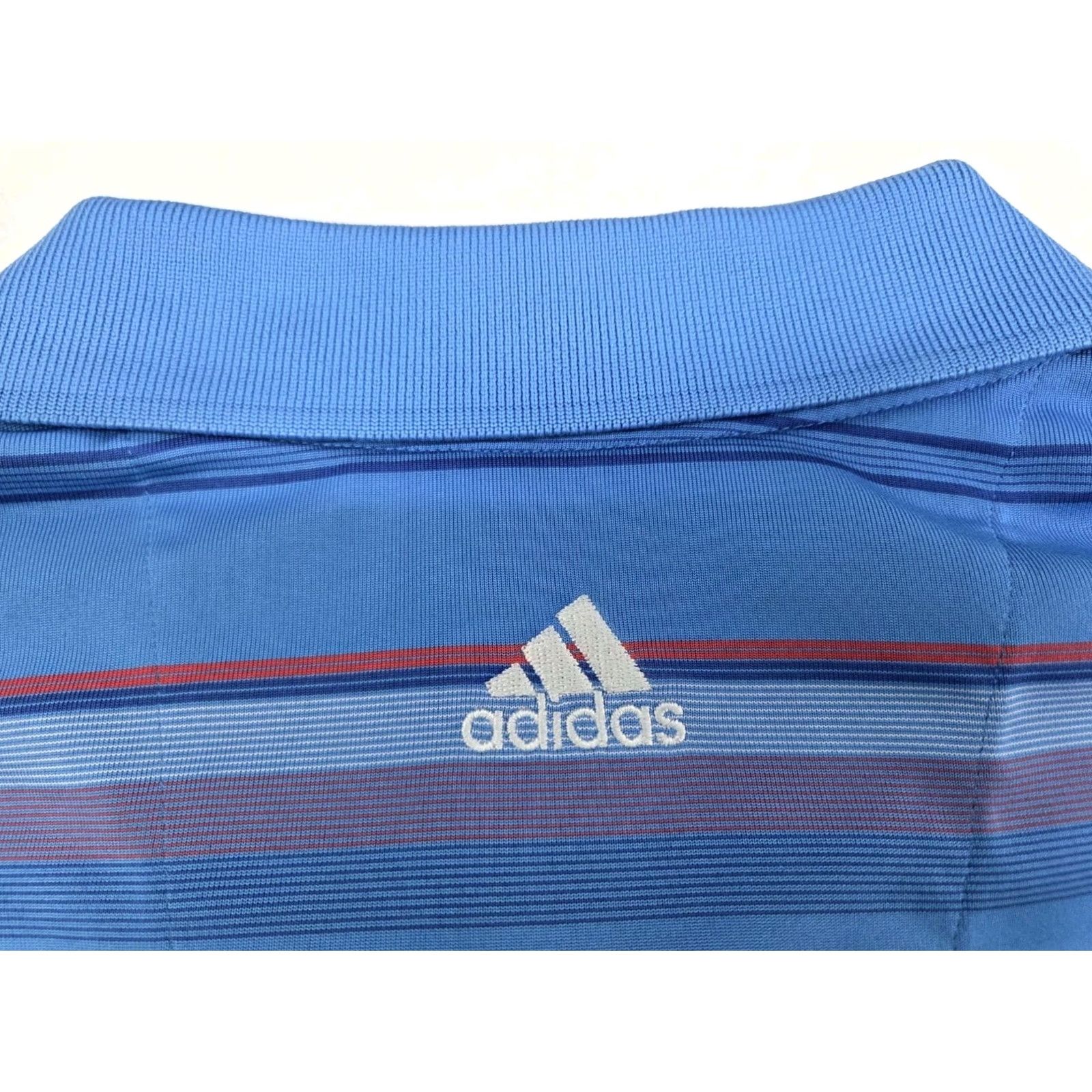 Adidas Adidas Golf Polo Shirt Mens ClimaCool Blue Striped Short Sleeve XL Size US XL / EU 56 / 4 - 6 Thumbnail
