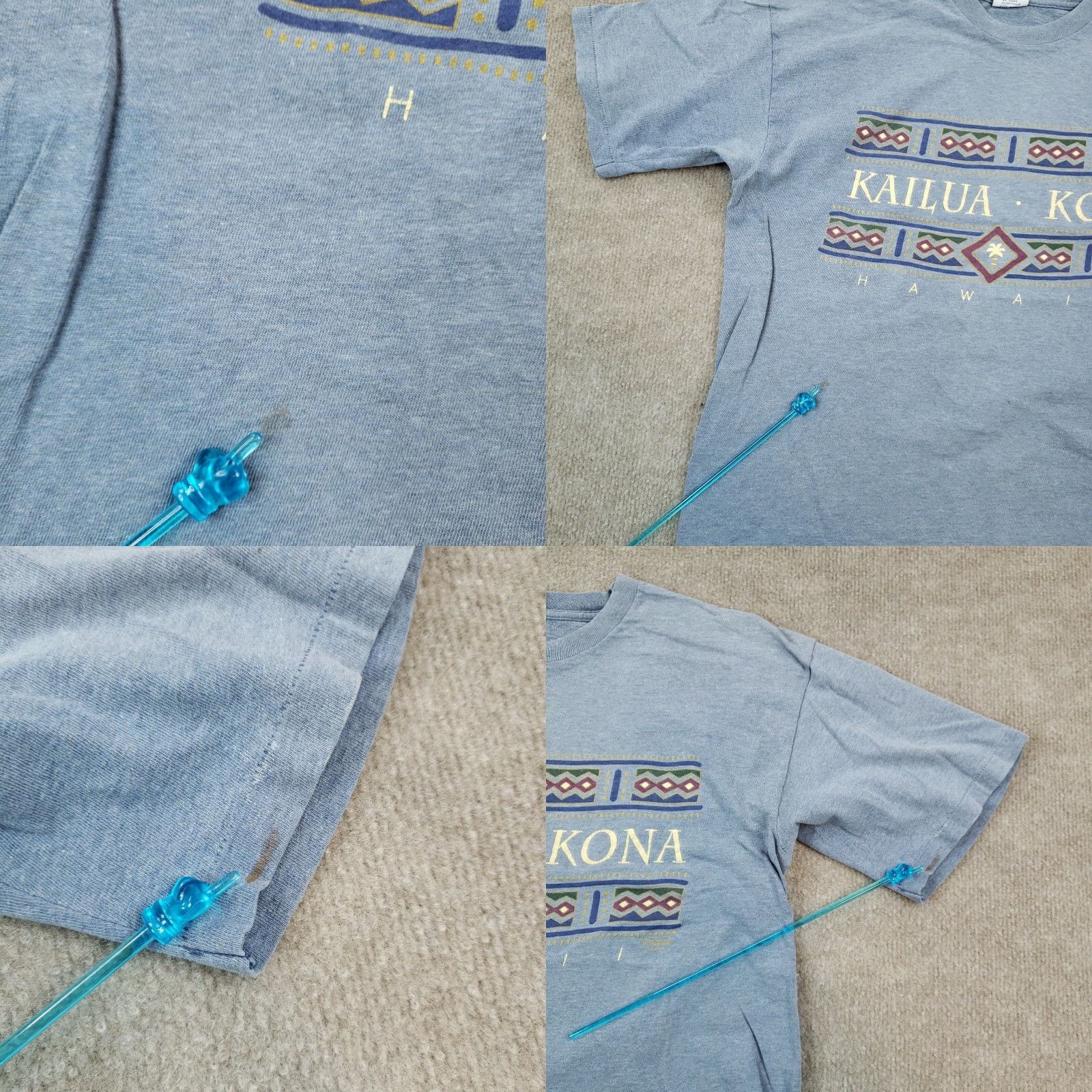 Vintage Kailua Kona Hawaii Mens Large Blue T Shirt Size US L / EU 52-54 / 3 - 8 Thumbnail