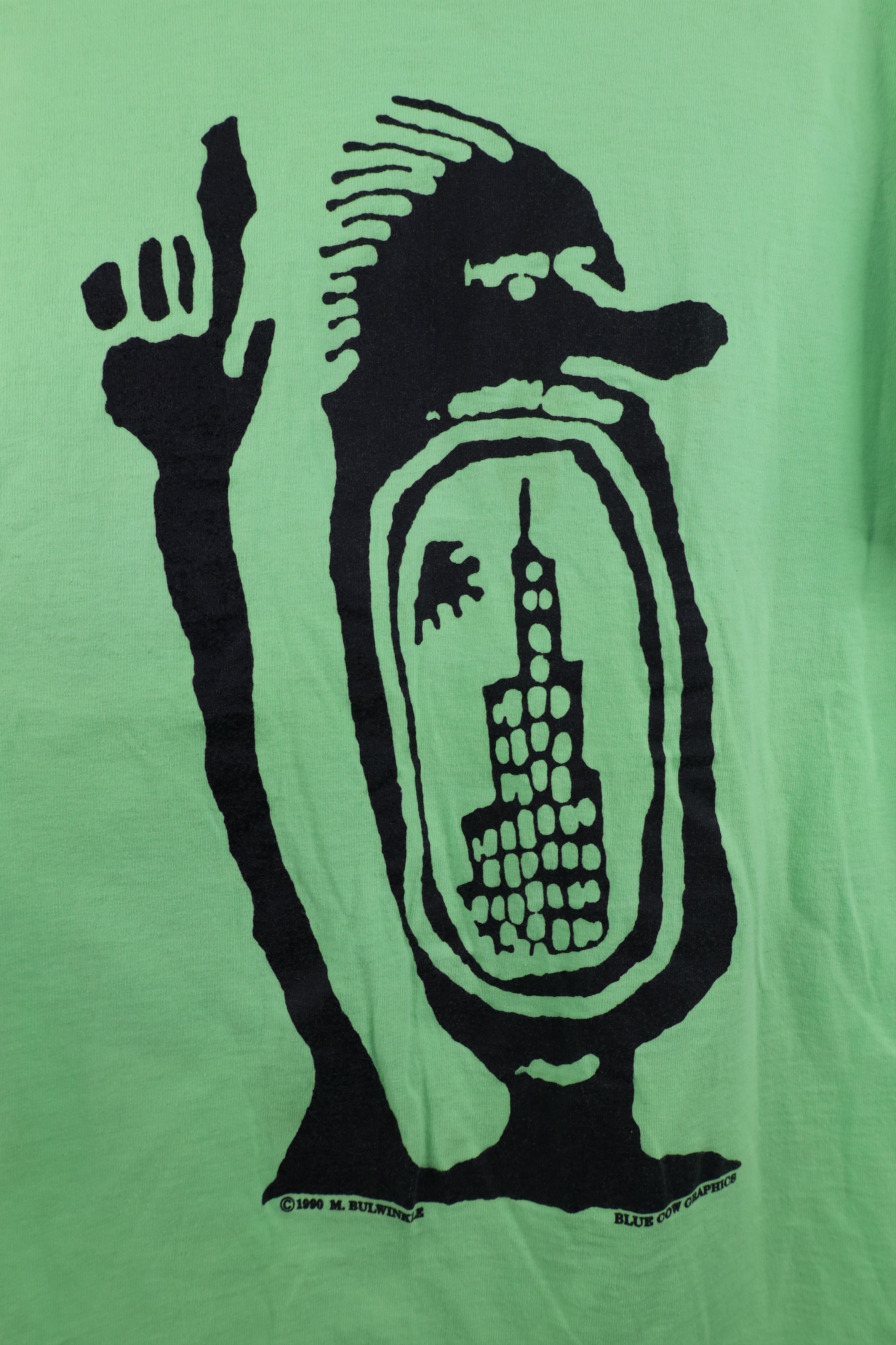 Vintage Vintage 90s Streetwear Art Blue Cow Graphics T-Shirt USA Size US L / EU 52-54 / 3 - 5 Thumbnail