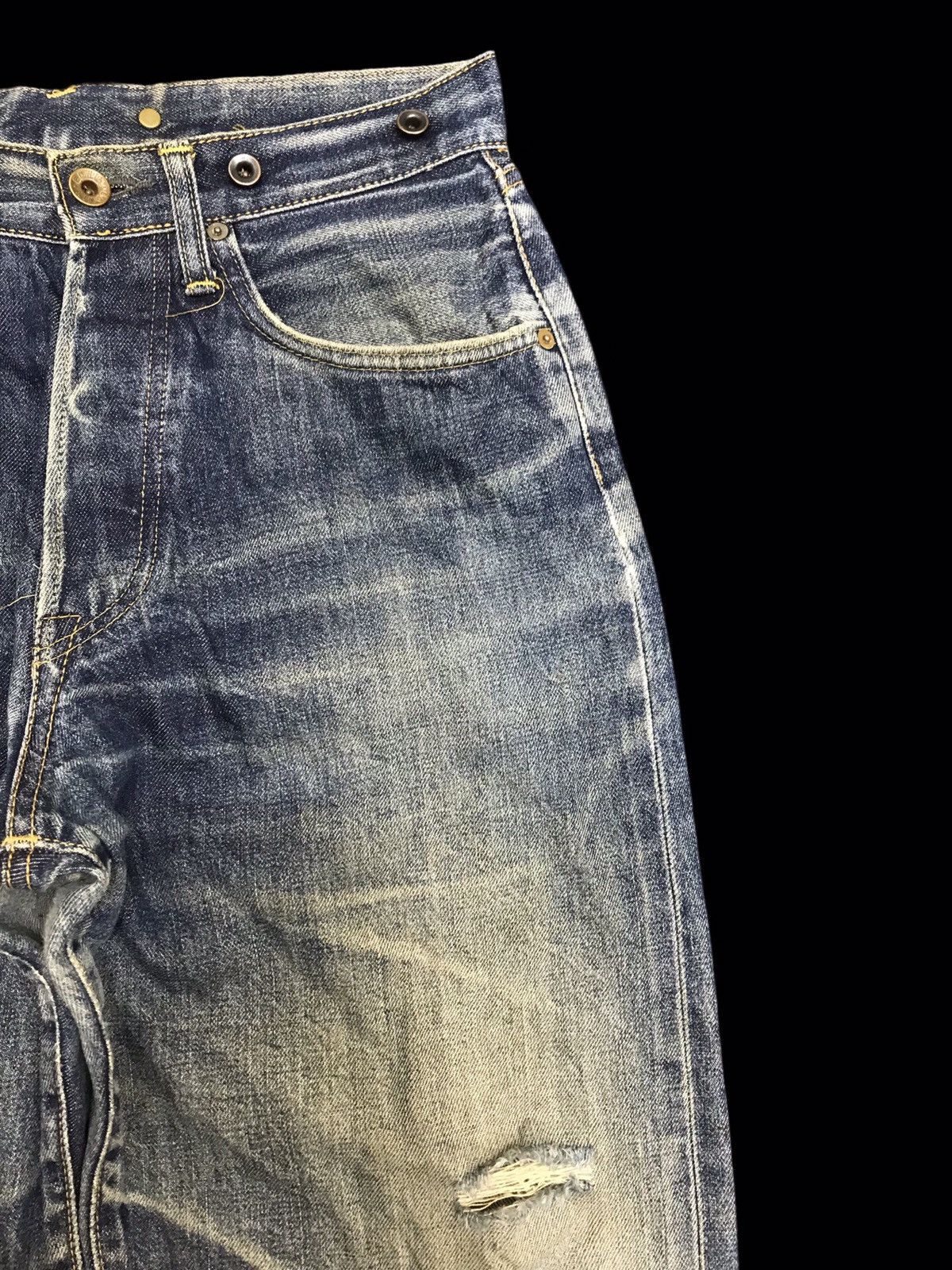 Edwin 💥THRASHED💥RARE EDWIN OVRLL WIDE BAGGY SUSPENDER DENIM F345 Size US 28 / EU 44 - 3 Thumbnail