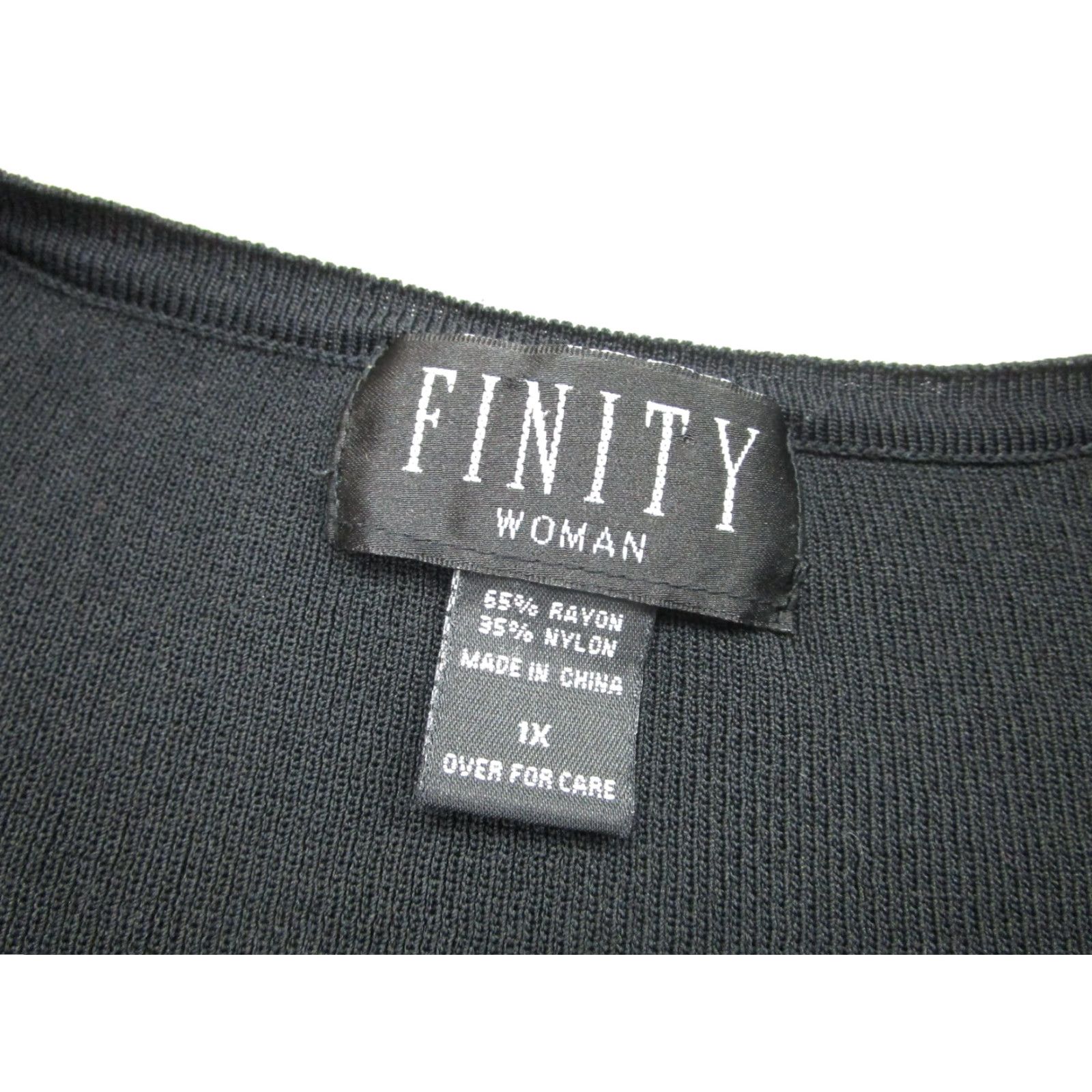 Vintage Finity Cardigan Sweater Womens 1X Black Beaded Button Knit 3/4 Sleeve Vintage No Size XL / US 12-14 / IT 48-50 - 4 Thumbnail