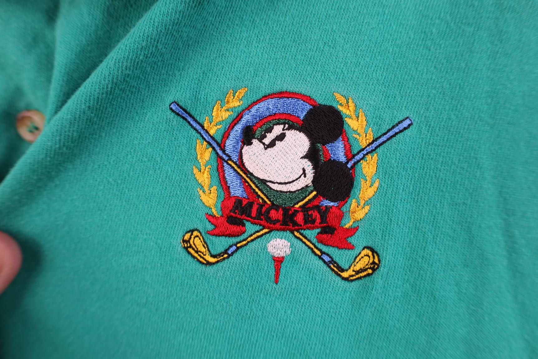Disney Vintage 90s Disney Mickey Mouse Golf Polo Shirt Teal USA Size US XL / EU 56 / 4 - 4 Thumbnail