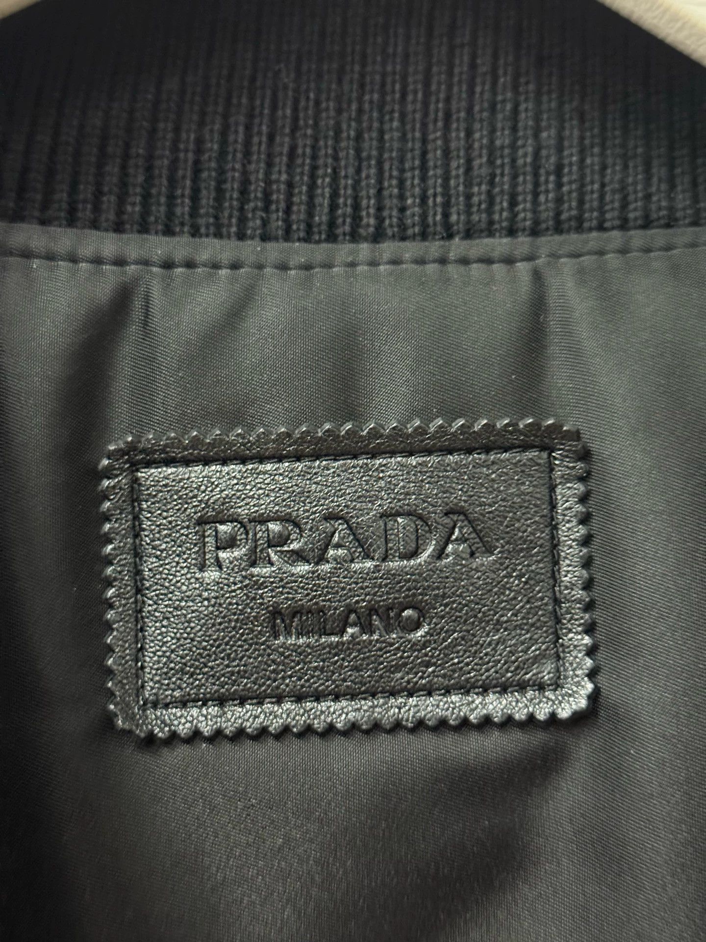 Prada Prada Triangle Leather Baseball Jacket 52 Size US L / EU 52-54 / 3 - 6 Thumbnail