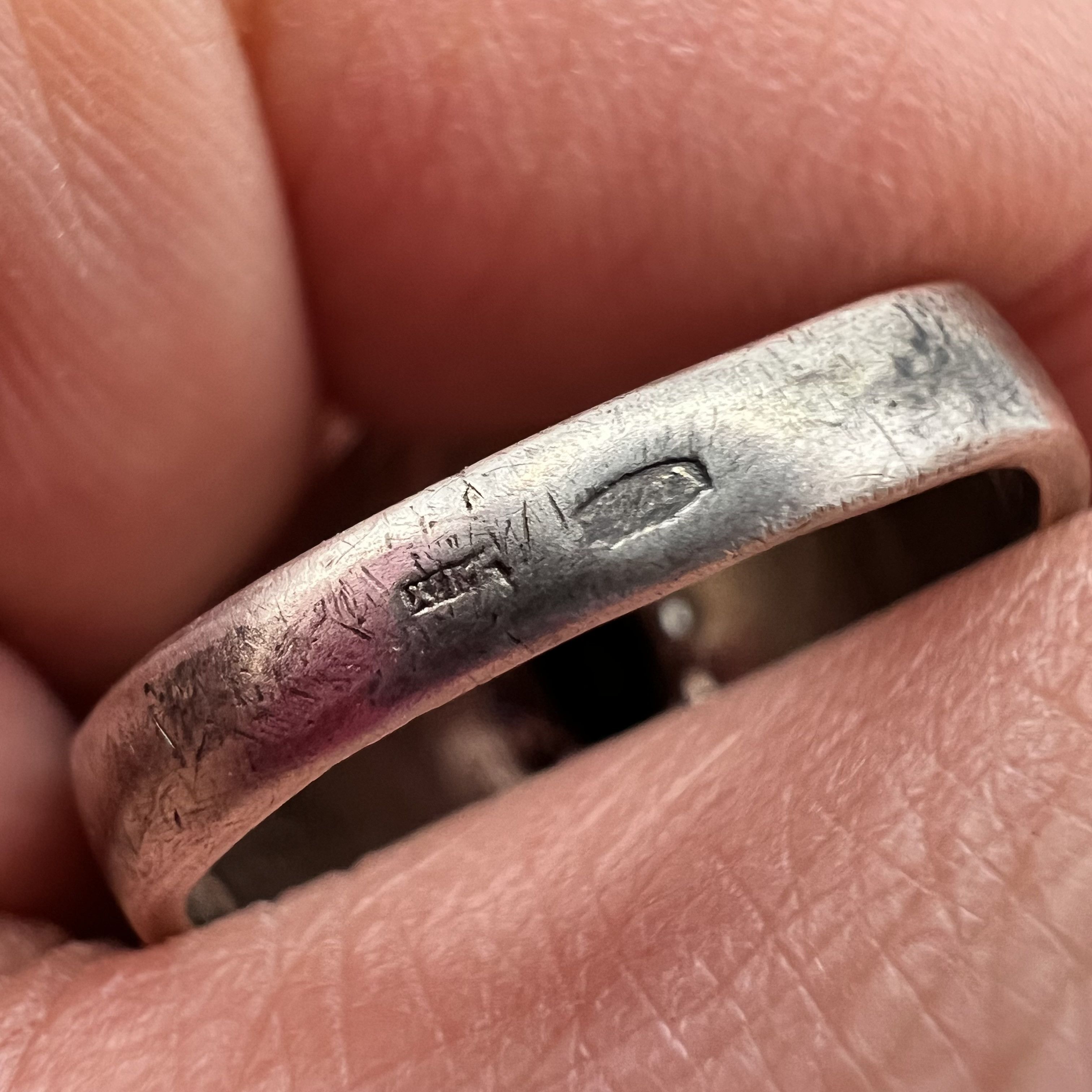 Vintage Vintage Ring Sterling Silver 925 Stone Cyanite Enamel S 9U Size ONE SIZE - 9 Thumbnail