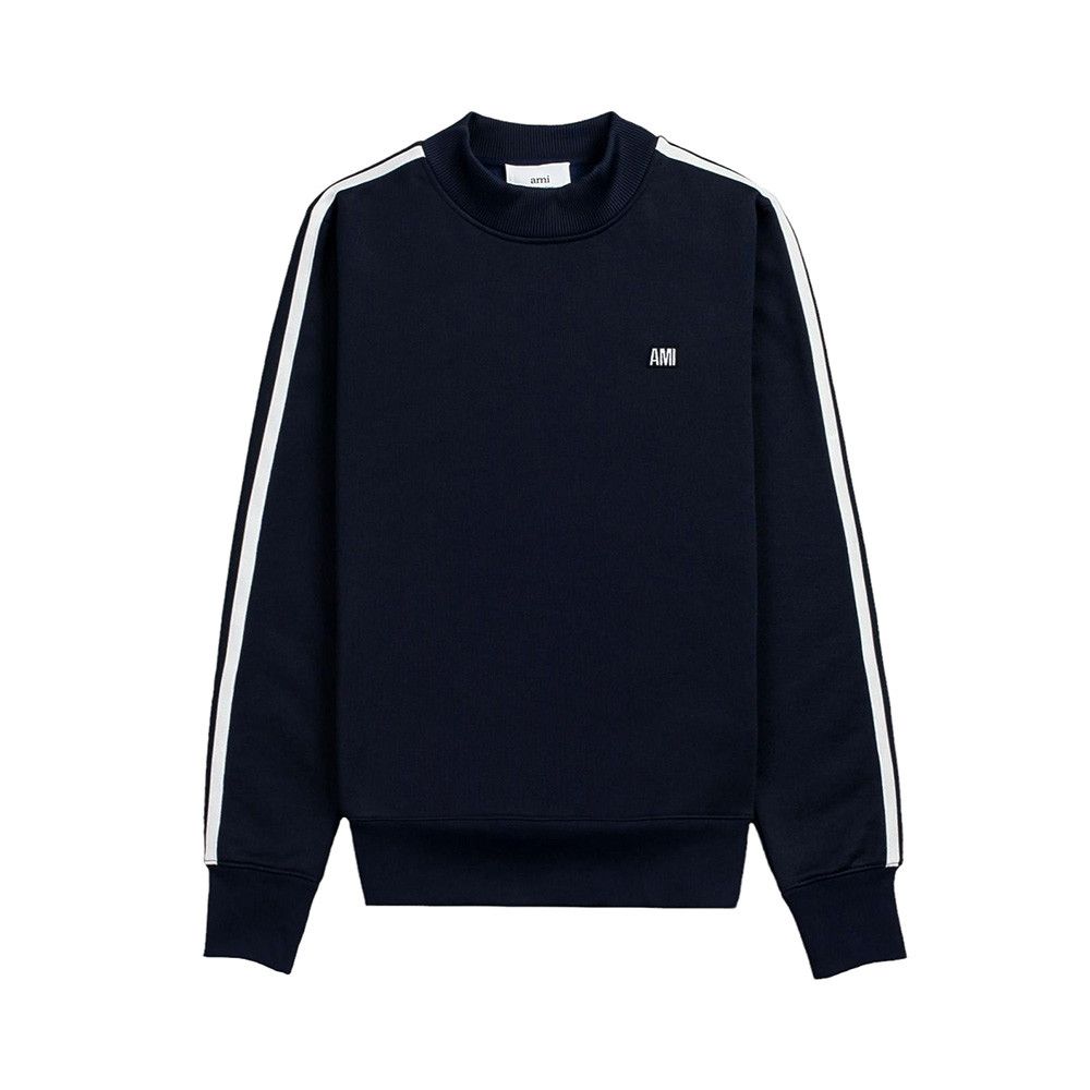 AMI AMI Paris navy blue regular fit twin stripe sweatshirt XL Size US XL / EU 56 / 4 - 1 Thumbnail