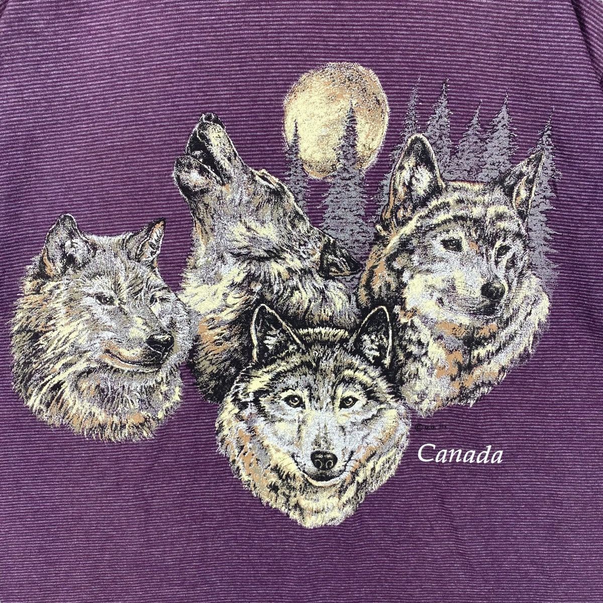 Habitat × Vintage Vintage 90's CANADA WOLVES Graphic Faded Tee Shirt Size US M / EU 48-50 / 2 - 9 Thumbnail